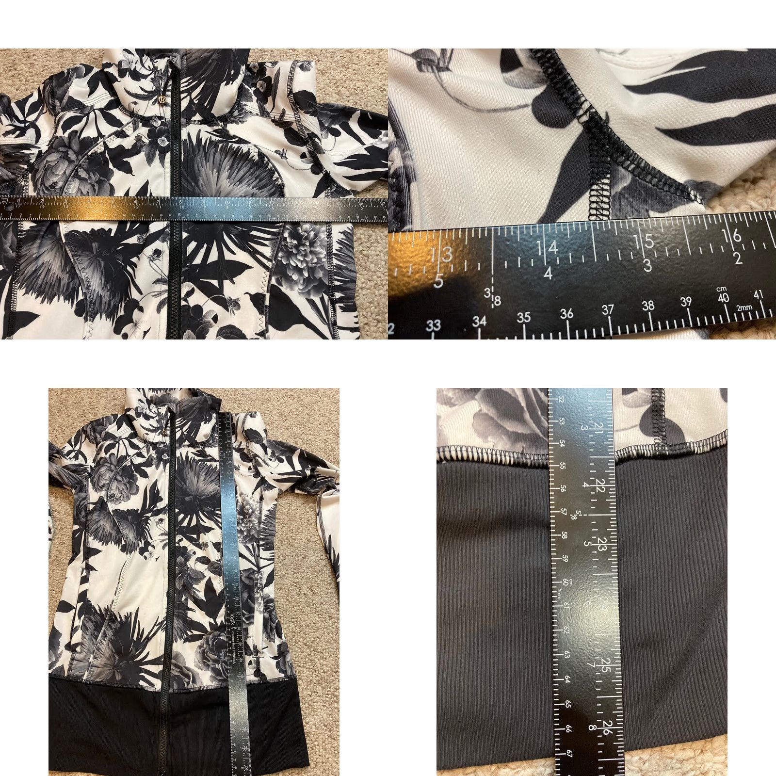 Lululemon Lululemon Nice Asana Jacket Women Sz 4 Brisk Bloom Floral Full Zip Black White Size S / US 4 / IT 40 - 8 Thumbnail
