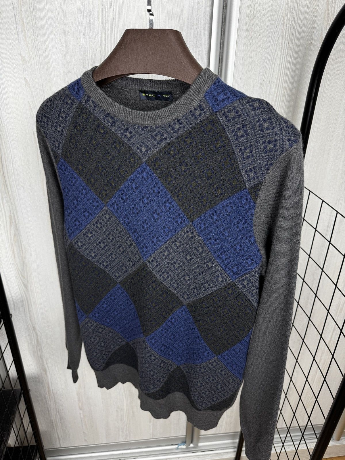 Etro ETRO wool cashmere multicolored ornament knitted sweater Size US M / EU 48-50 / 2 - 6 Thumbnail