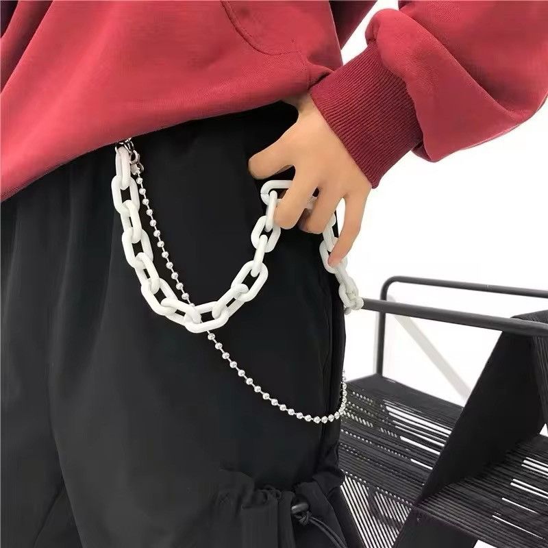 Jewelry Pocket Chain White Punk Rock Link Gothic Wallet Chrome Size ONE SIZE - 2 Thumbnail