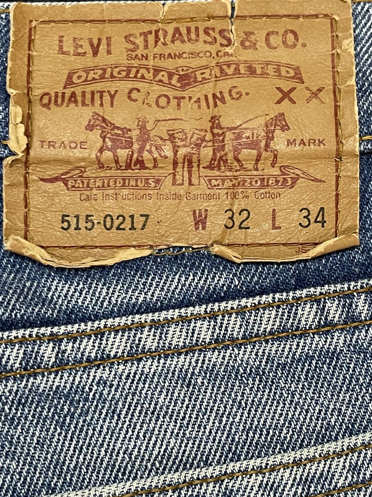 Levi's Vintage 90s Levis 515 Blue Faded Wash Distress Relaxed Fits Size US 32 / EU 48 - 9 Thumbnail