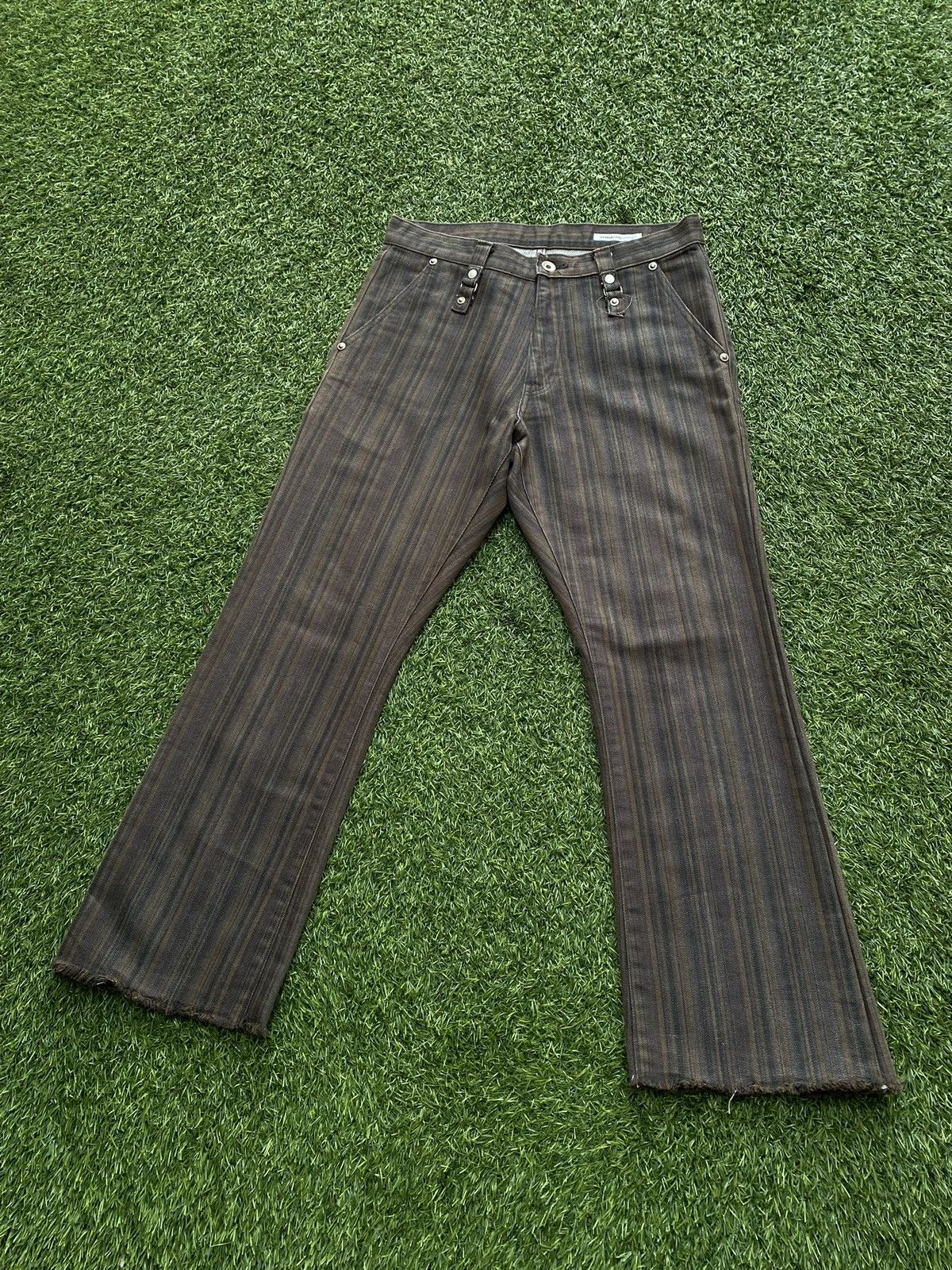 semanticdesign Y2K Semantic Design Striped Flared Pants Size US 32 / EU 48 - 4 Thumbnail