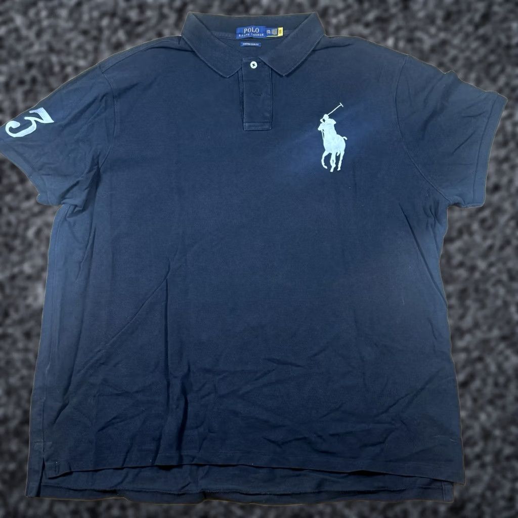 Ralph Lauren Ralph Lauren Polo Big Pony Shirt Rugby Slim Fit 2XL Black Mens Short Sleeve Polo Shirt Size US XXL / EU 58 / 5 - 1 Thumbnail