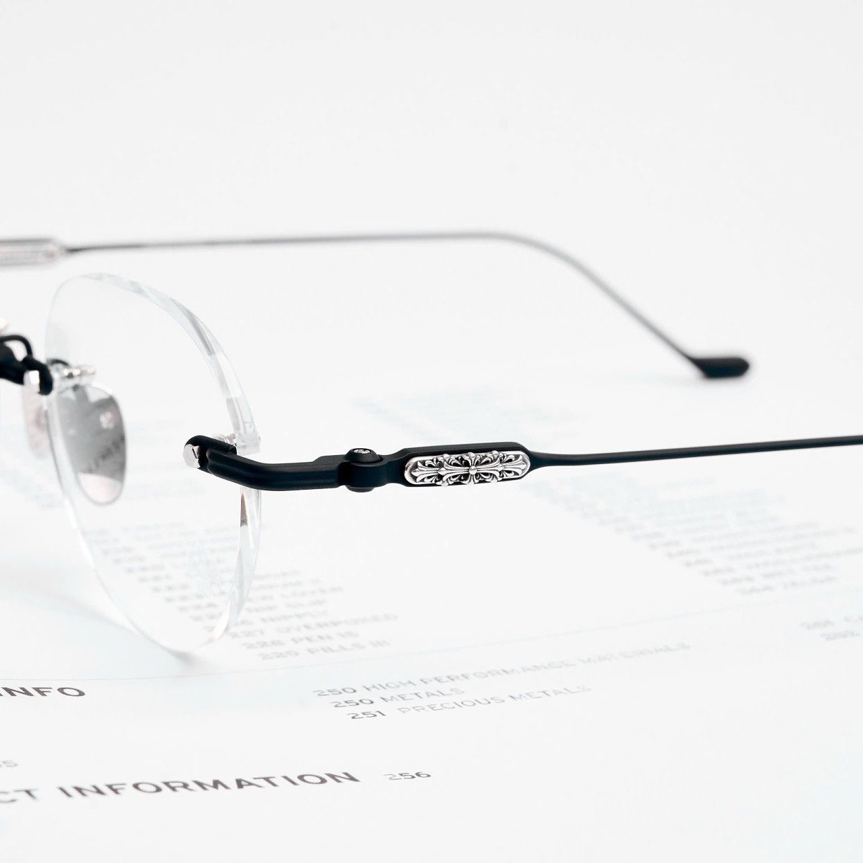 Chrome Hearts CHROME HEARTS SOFFFFFFFFERS I MATTE BLACK/SHINY SILVER GLASSES Size ONE SIZE - 3 Thumbnail