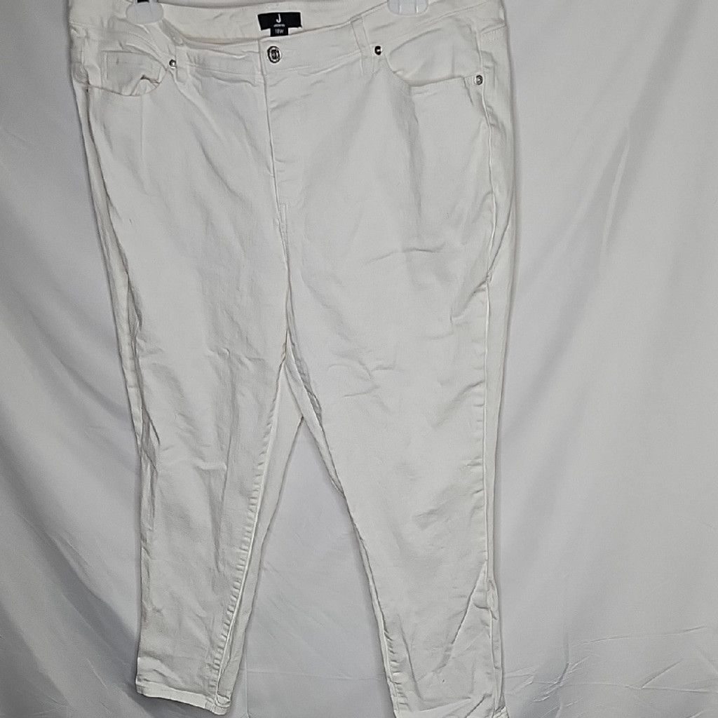 Jason Wu Jason Wu White Denim Cropped High Rise Skinny Jeans Sz 18 W Size 40" / US 18 - 1 Thumbnail