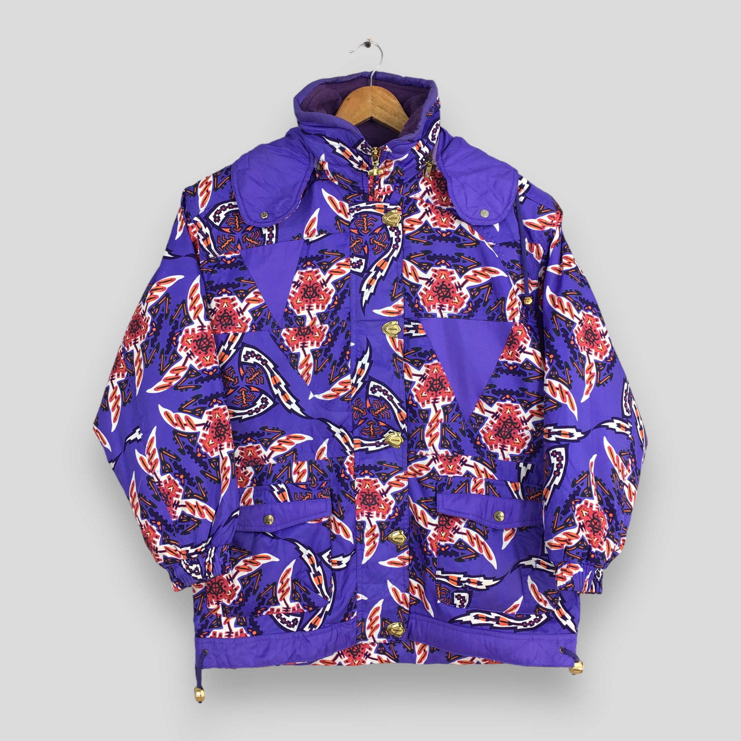 image of Outdoor Life x Ski Vintage 90's Retro Windex Ski Suit Hoodie Jacket Medium in Purple, Men's