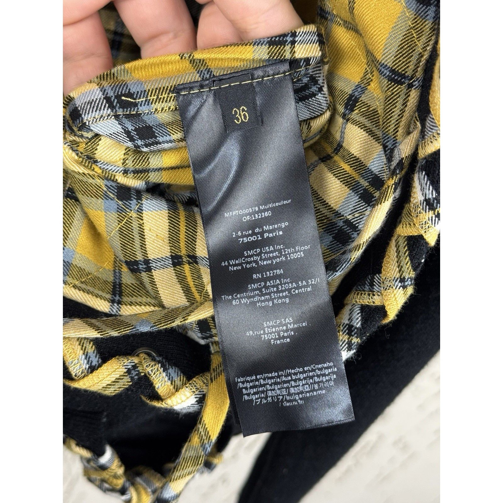 Maje MAJE Reversible Checked Black Yellow Plaid Bow Tie Knit Card Size XS / US 0-2 / IT 36-38 - 5 Thumbnail