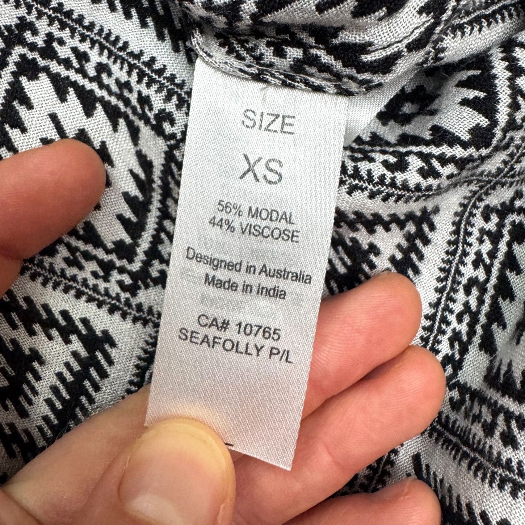 Vintage Seafolly Australia Geometric Halter Maxi Dress Womens XS Black White Sleeveless Size XS / US 0-2 / IT 36-38 - 7 Thumbnail