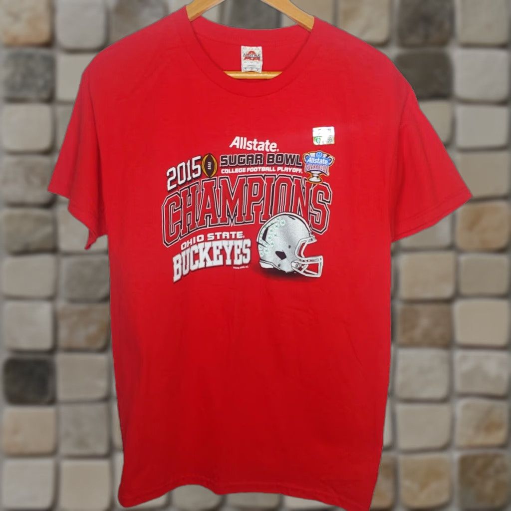 Vintage Ohio State Buckeyes Shirt Alstyle L Red 2015 Sugar Bowl Champions Football Mens Size US L / EU 52-54 / 3 - 1 Thumbnail
