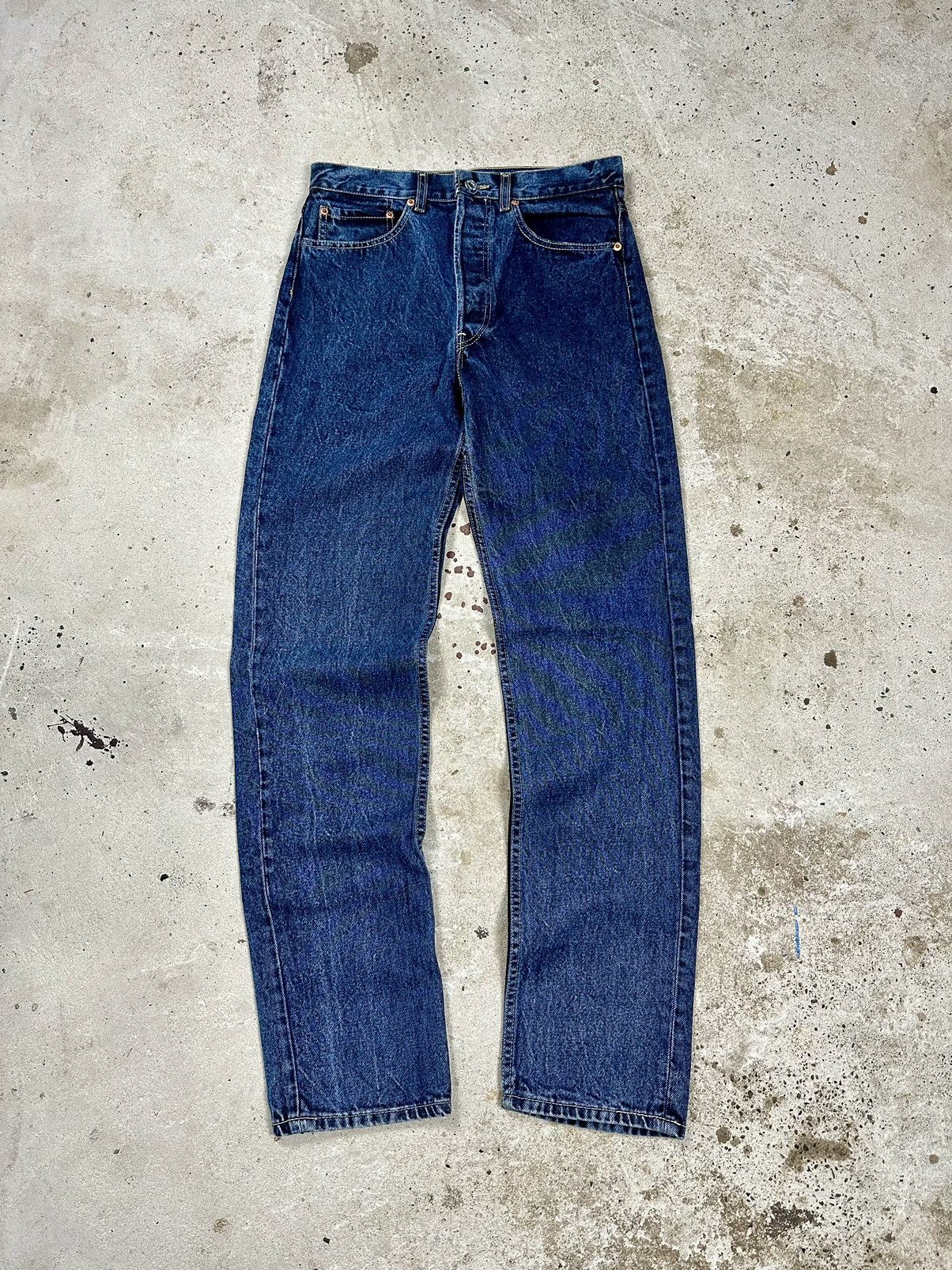 Levi's × Vintage Vintage 90s Levi’s 501 Washed Navy Denim Pants Jeans Size US 30 / EU 46 - 2 Thumbnail