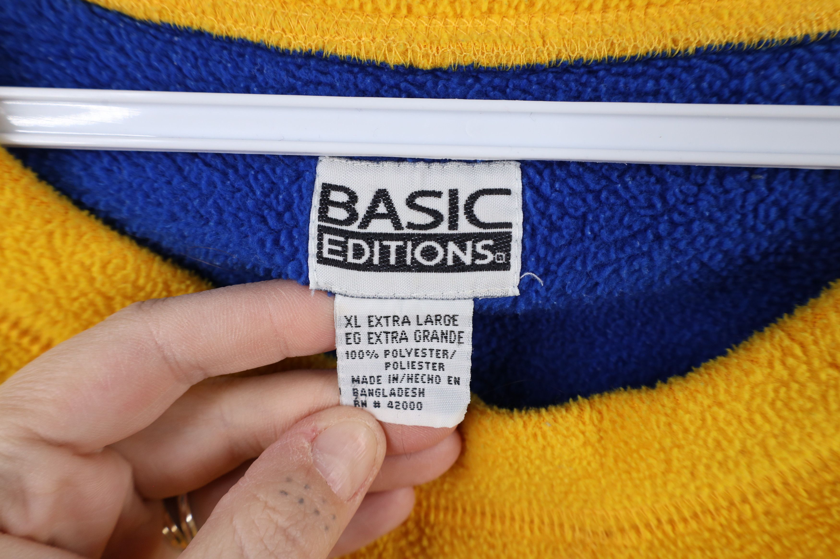 Vintage Vintage 90s Streetwear Blank Fleece Crewneck Sweater Yellow Size US XL / EU 56 / 4 - 4 Thumbnail