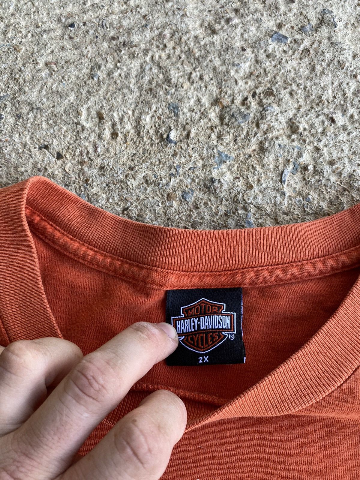 Harley Davidson × Vintage Vintage Y2K Harley Davidson Faded Orange Shirt Size US XL / EU 56 / 4 - 5 Thumbnail