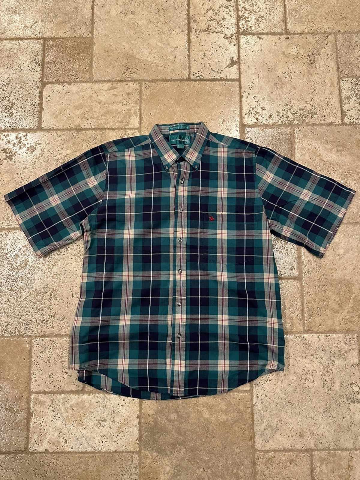 Vintage Vintage Knights of Round Table Plaid Green Button Up Shirt Size US L / EU 52-54 / 3 - 3 Thumbnail