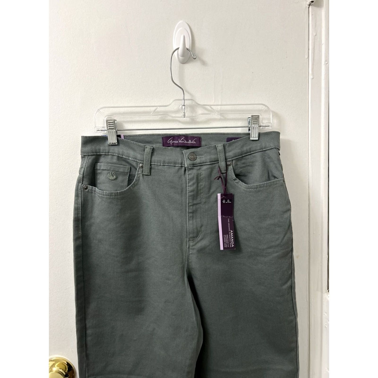Gloria Vanderbilt Gloria Vanderbilt Amanda Jeans Women 10 Gray Slim Stretch Tapered 31x31 5-Pocket Denim Jeans New with Tags Size 32" / US 10 / IT 46 - 2 Thumbnail