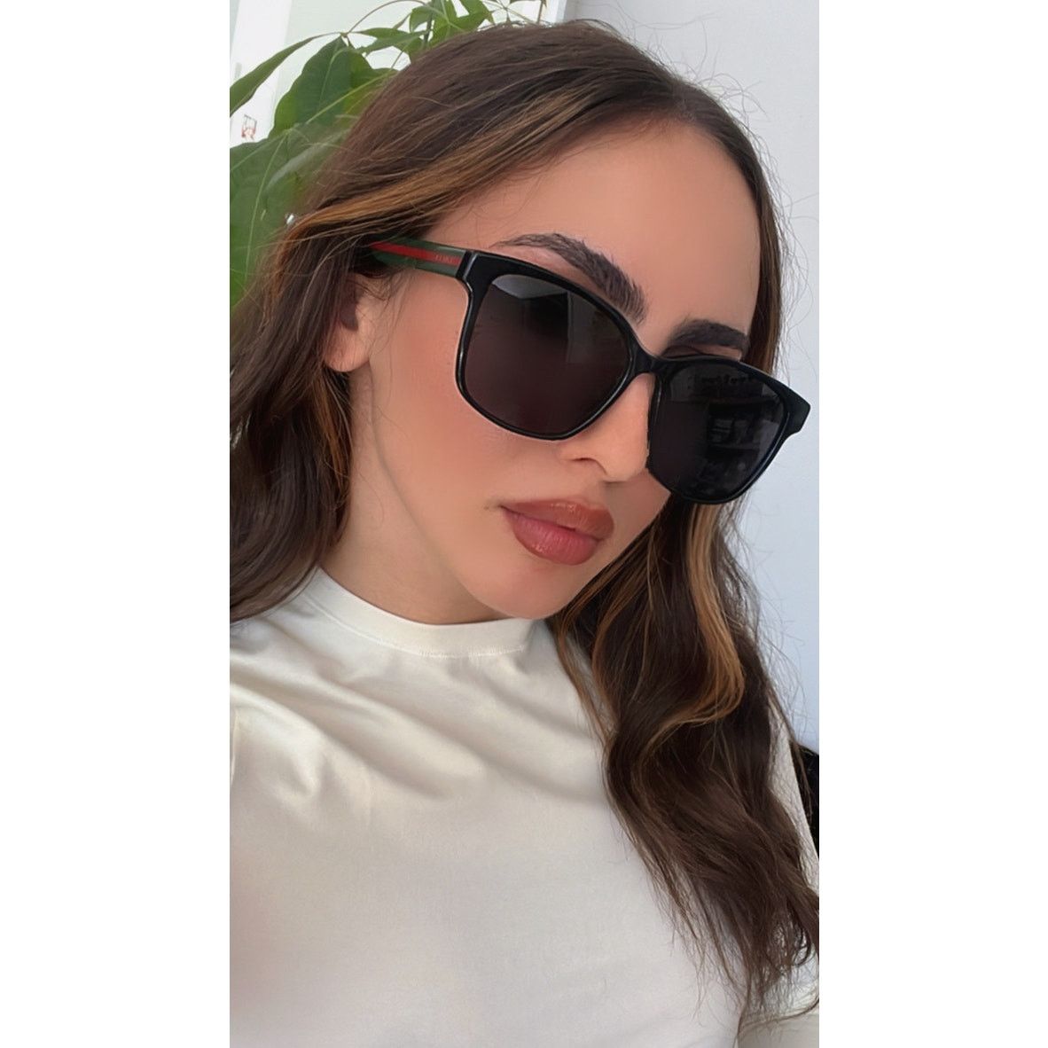 Gucci NEW Gucci GG0417SK Black Unisex Striped Arm Sunglasses Size ONE SIZE - 7 Thumbnail