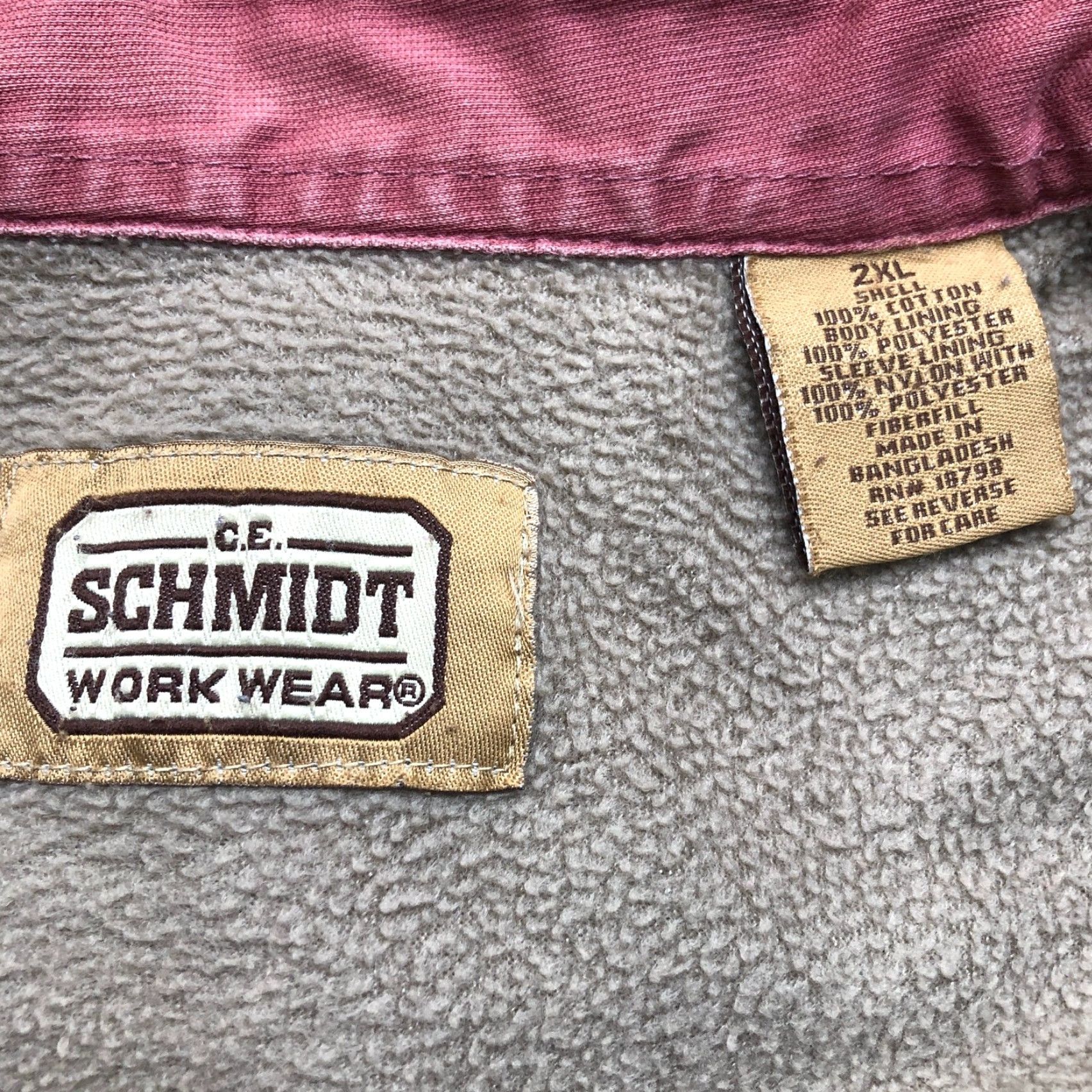 Vintage C.E. Schmidt Button-Up Shirt Mens 2XL Long Sleeve Red Canvas Fleece Lined Casual Work Shirt Size US XXL / EU 58 / 5 - 3 Thumbnail