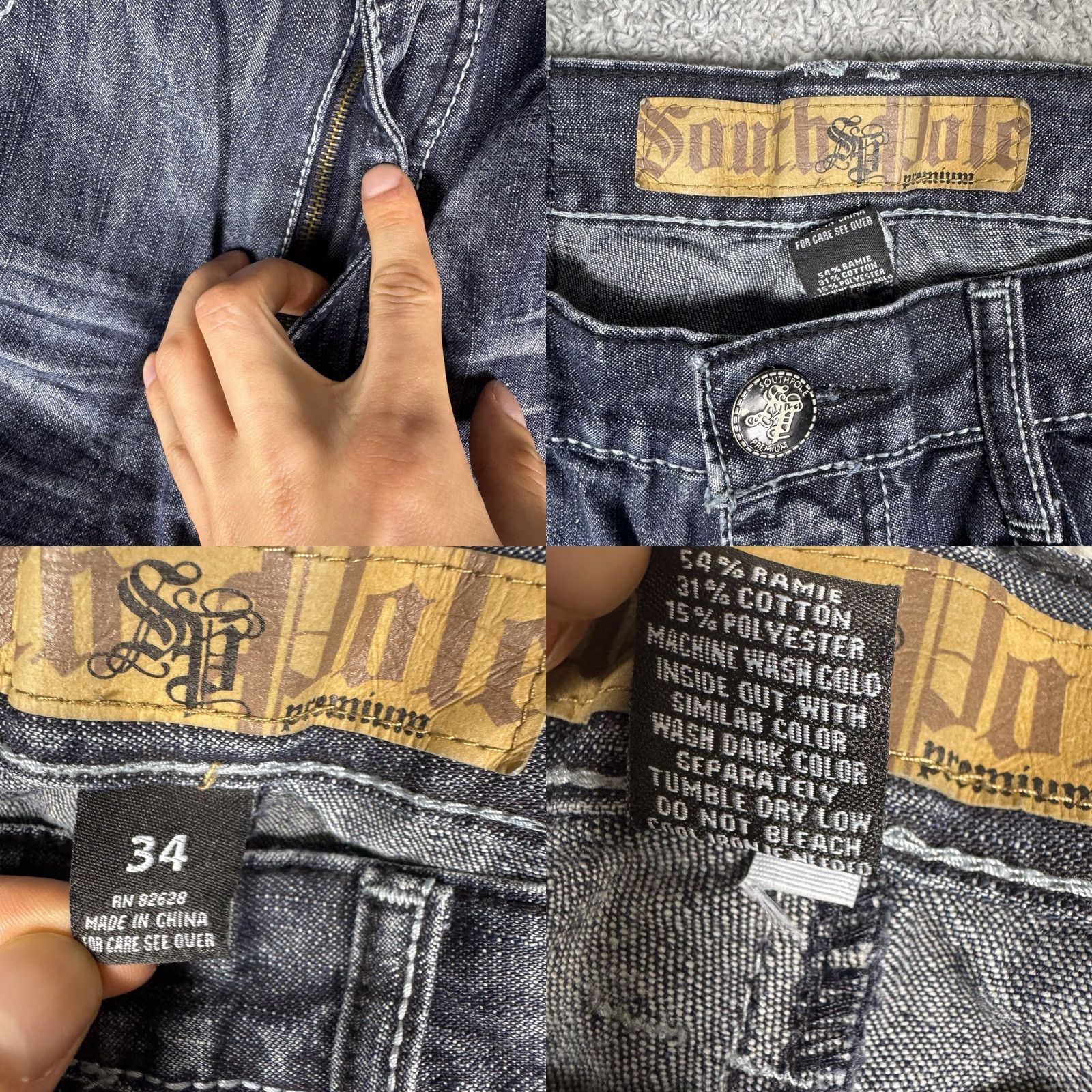 Southpole VINTAGE Southpole Jeans Mens 34x32 Baggy Cyber Y2K 90s Grunge Flap Pock Size US 34 / EU 50 - 9 Thumbnail