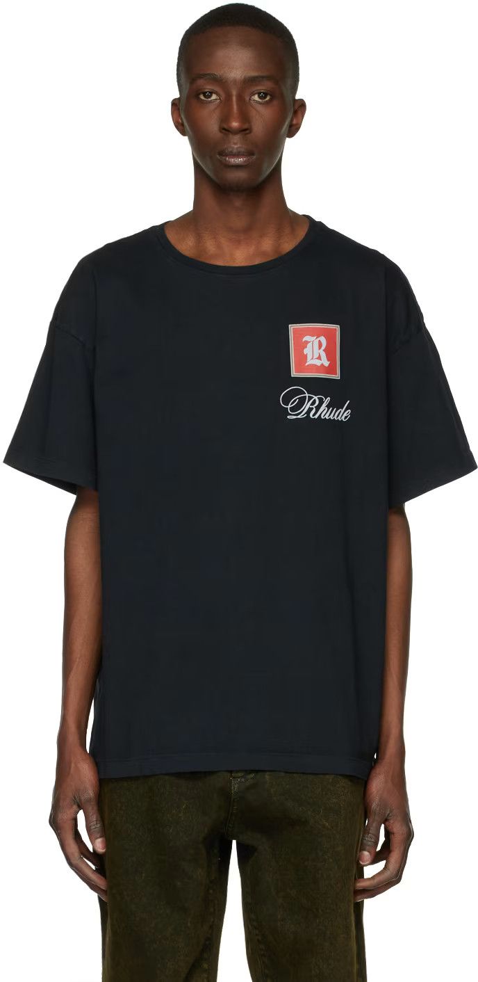 image of Rhude Black Porcelain T-Shirt, Men's (Size Small)