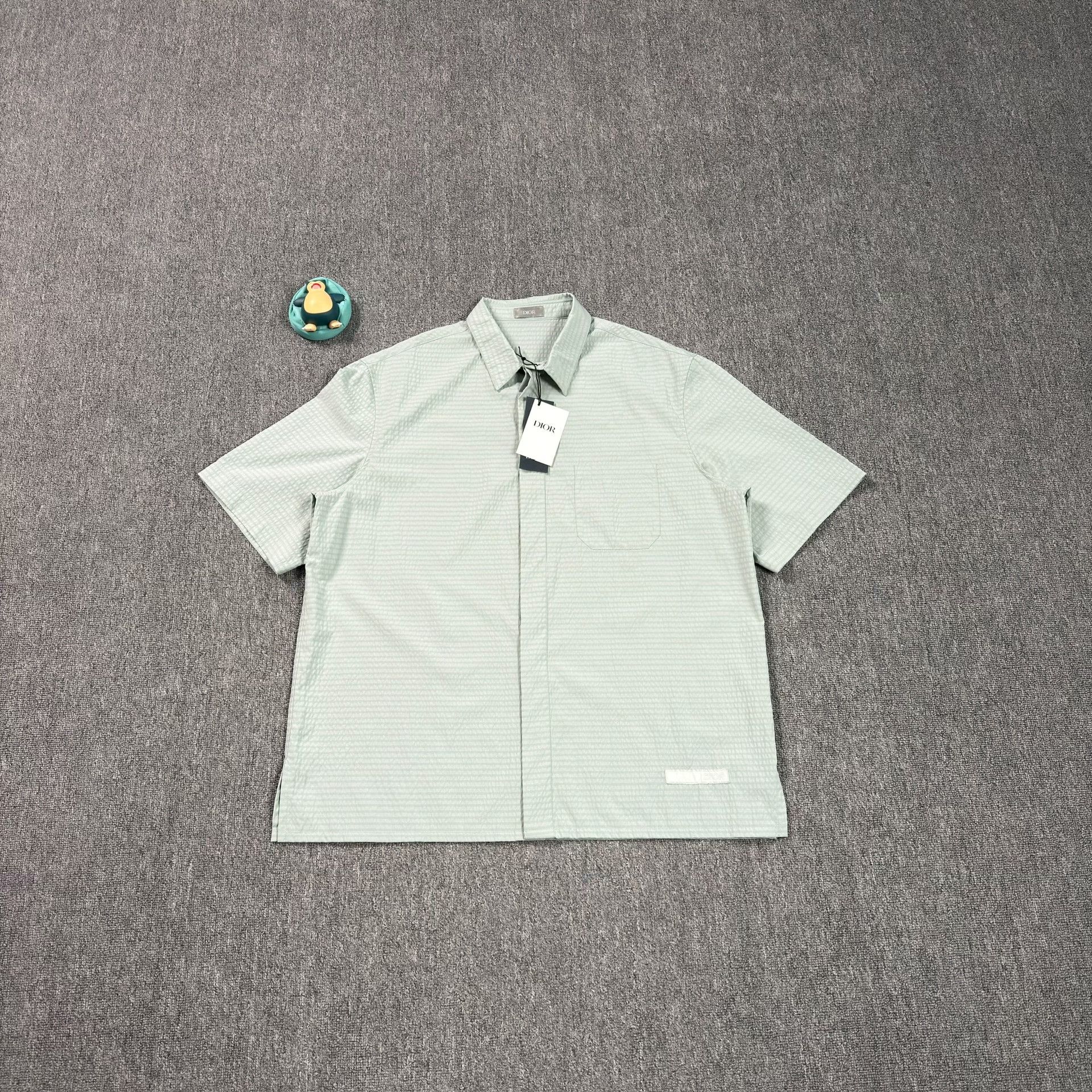Dior Dior Green Textured Striped Short Sleeve Shirt 42 Size US L / EU 52-54 / 3 - 1 Thumbnail