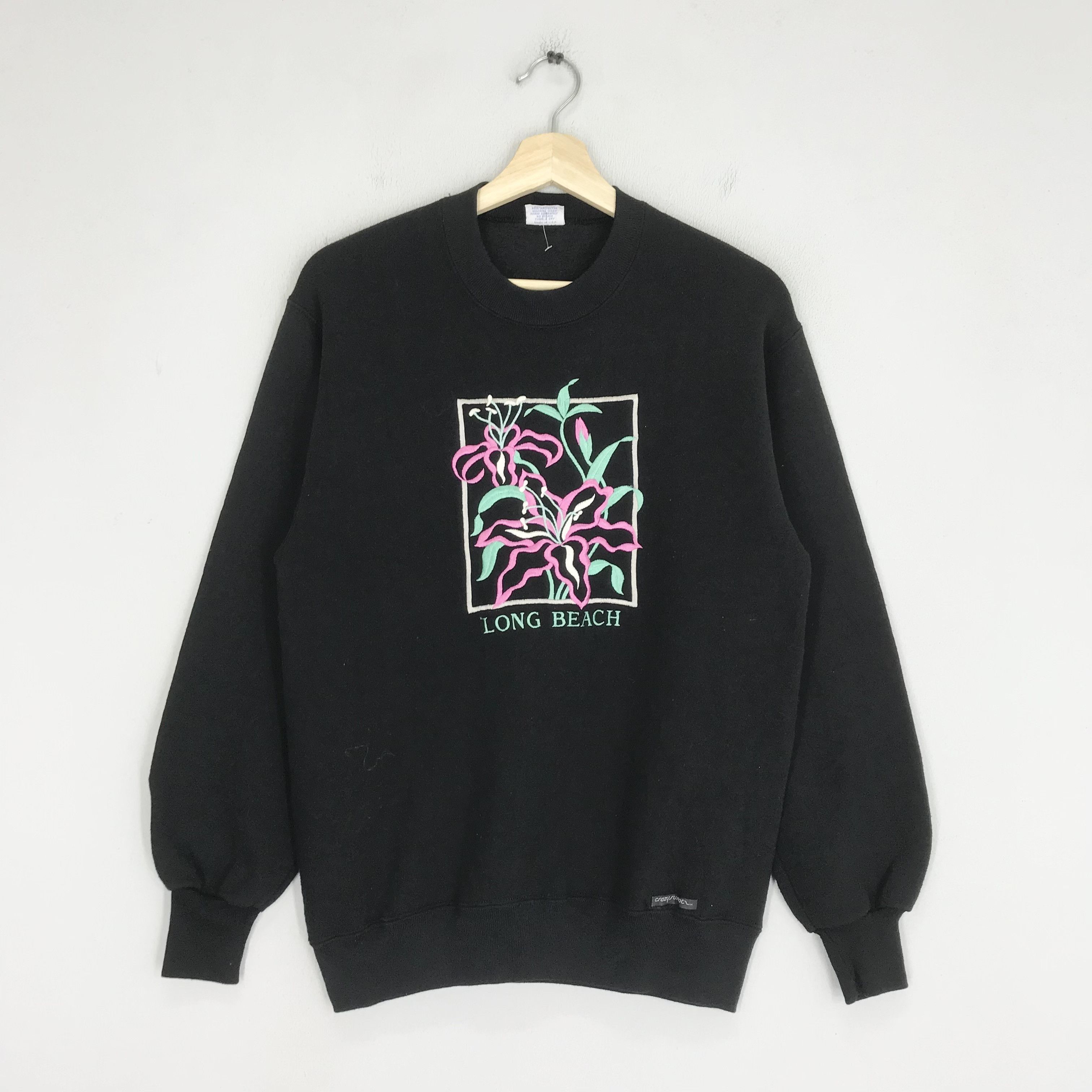 Vintage intage 90s Crazy Shirts Long Beach Sweatshirt - 309 Size US M / EU 48-50 / 2 - 1 Thumbnail