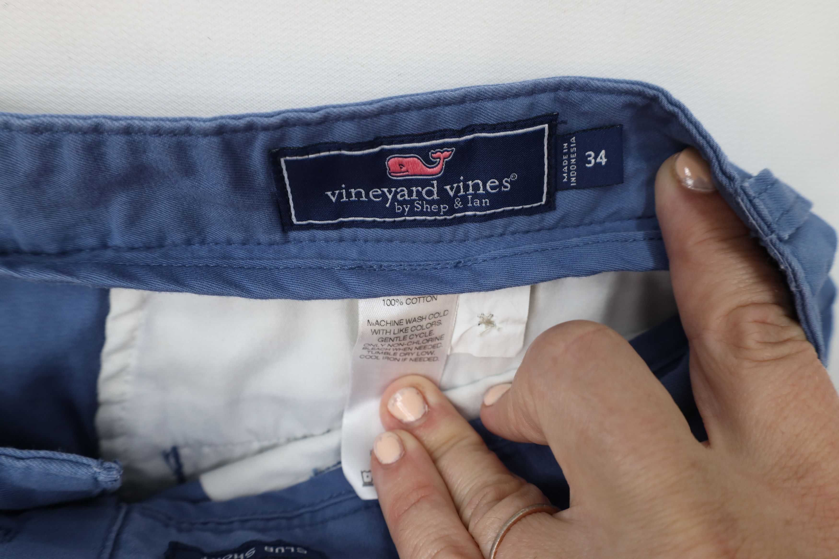 Vineyard Vines Vineyard Vines Above Knee Club Golf Chino Shorts Blue Cotton Size US 34 / EU 50 - 8 Thumbnail