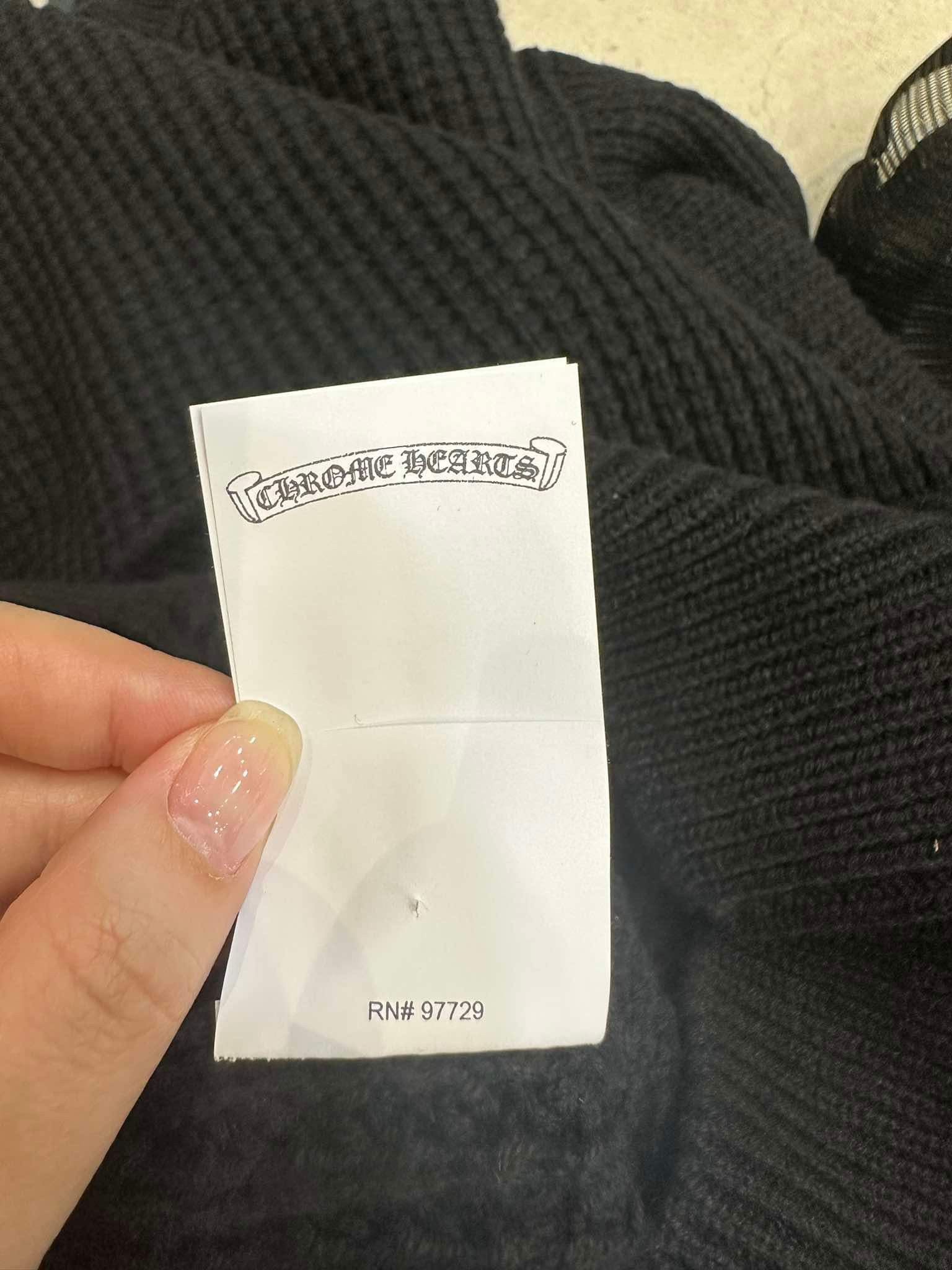 Chrome Hearts CHROME HEARTS Waffle Cross Patch Cashmere Sweater BLACK Size US M / EU 48-50 / 2 - 9 Thumbnail