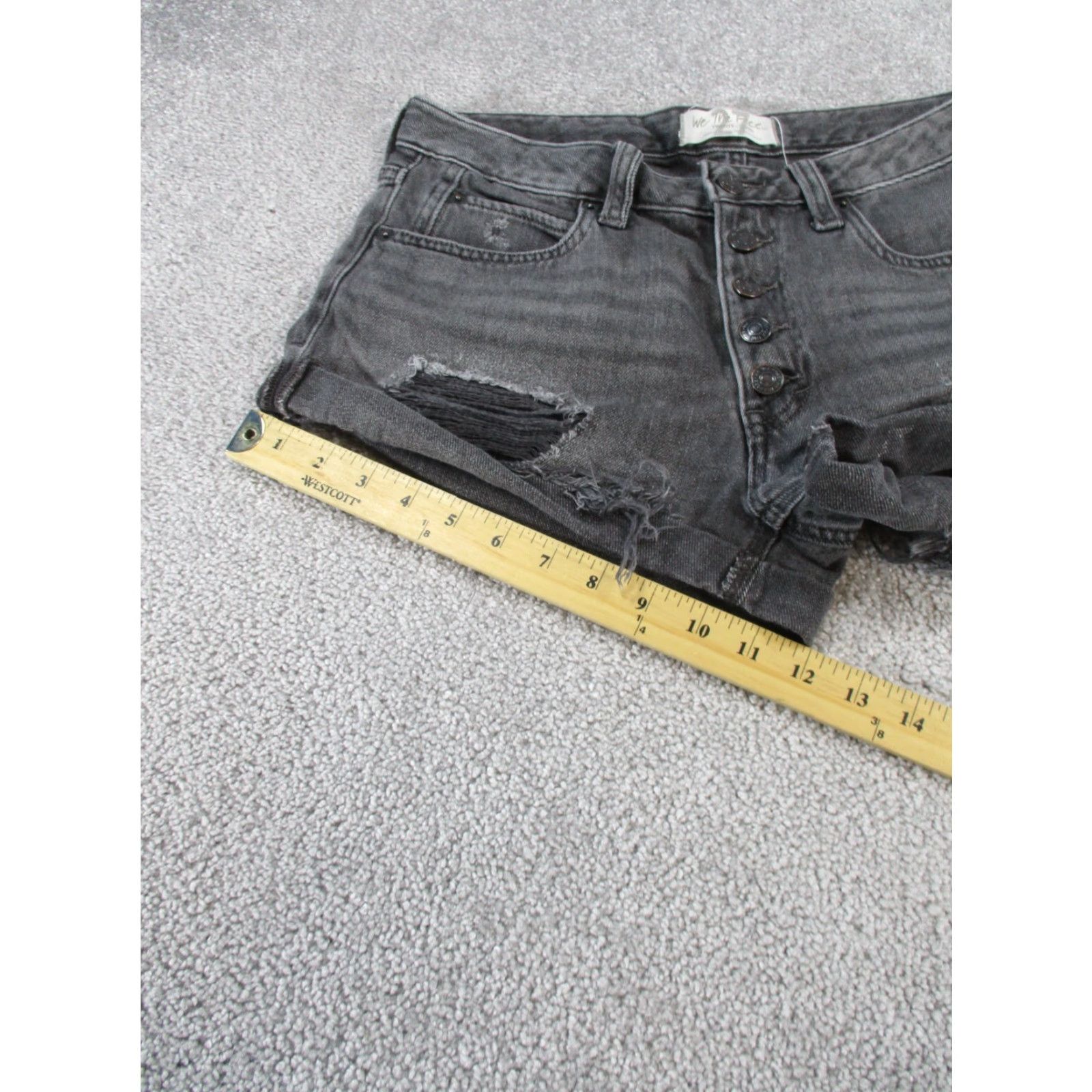 Free People Free People Shorts Womens 27 Gray Denim Button Fly Cut-Offs - Bohemian Festival Casual Party/Cocktail Travel Womens Size 27" / US 4 / IT 40 - 4 Thumbnail