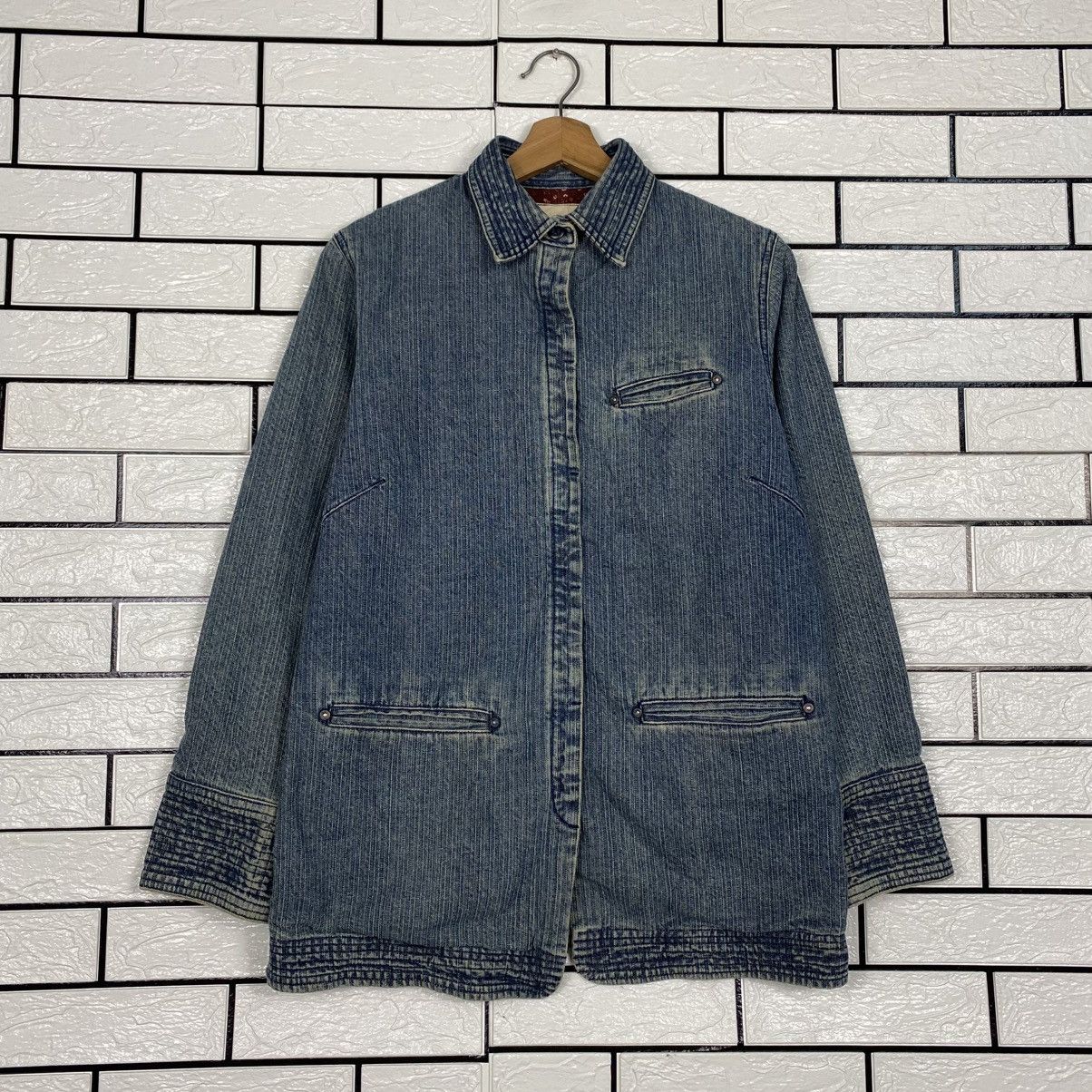 Japanese Brand 📌Vintage Denim Blanket Jacket Full Print Issey Miyake Size US M / EU 48-50 / 2 - 2 Thumbnail
