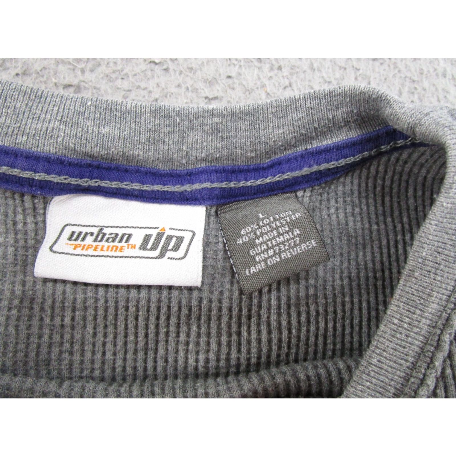 Vintage Urban Pipeline Thermal Shirt Mens Size L Gray Waffle Knit Long Sleeve Y2K Skater Size US L / EU 52-54 / 3 - 2 Thumbnail