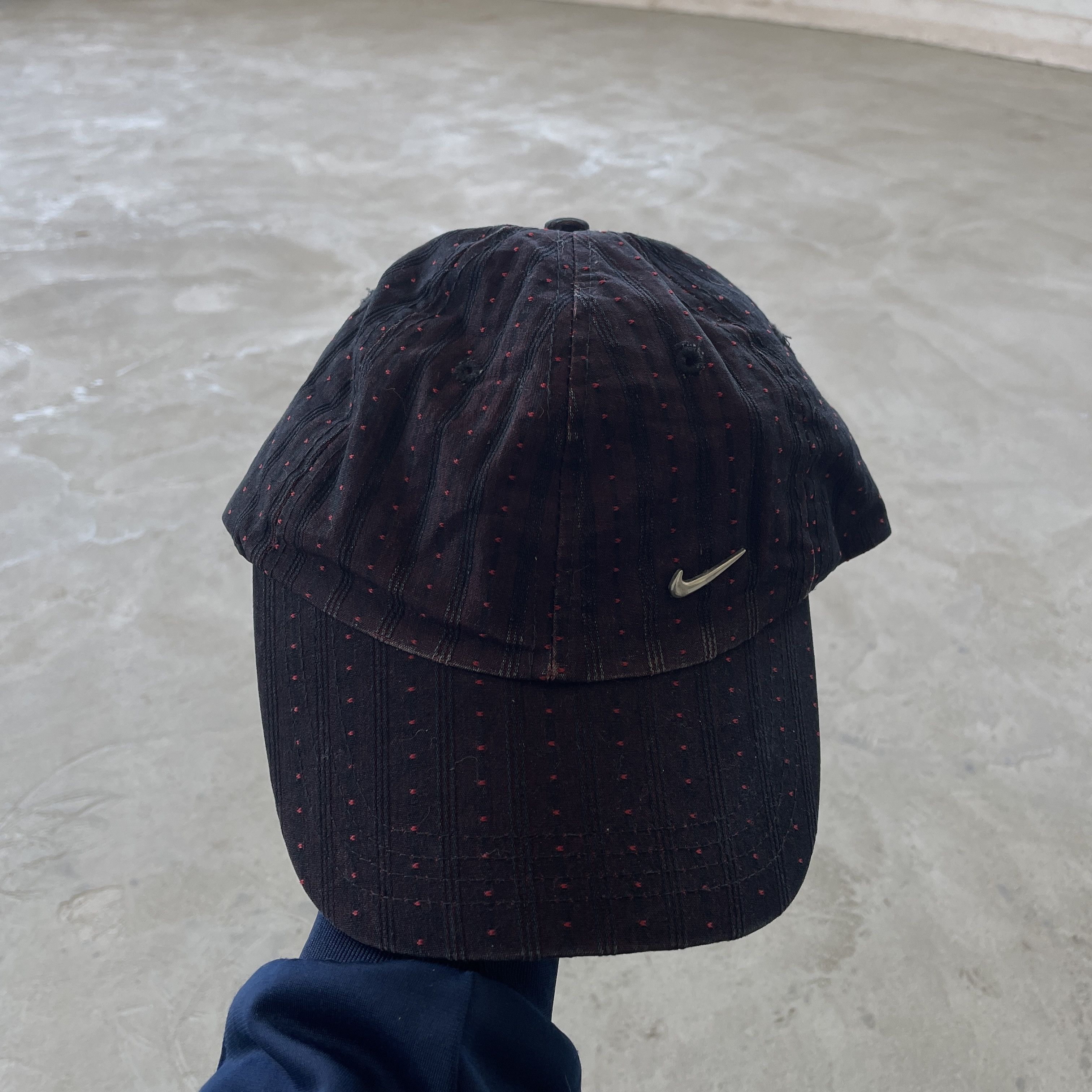 Nike Nike Vintage Patterned Black Metal Swoosh Dad Hat Cap Size ONE SIZE - 3 Thumbnail