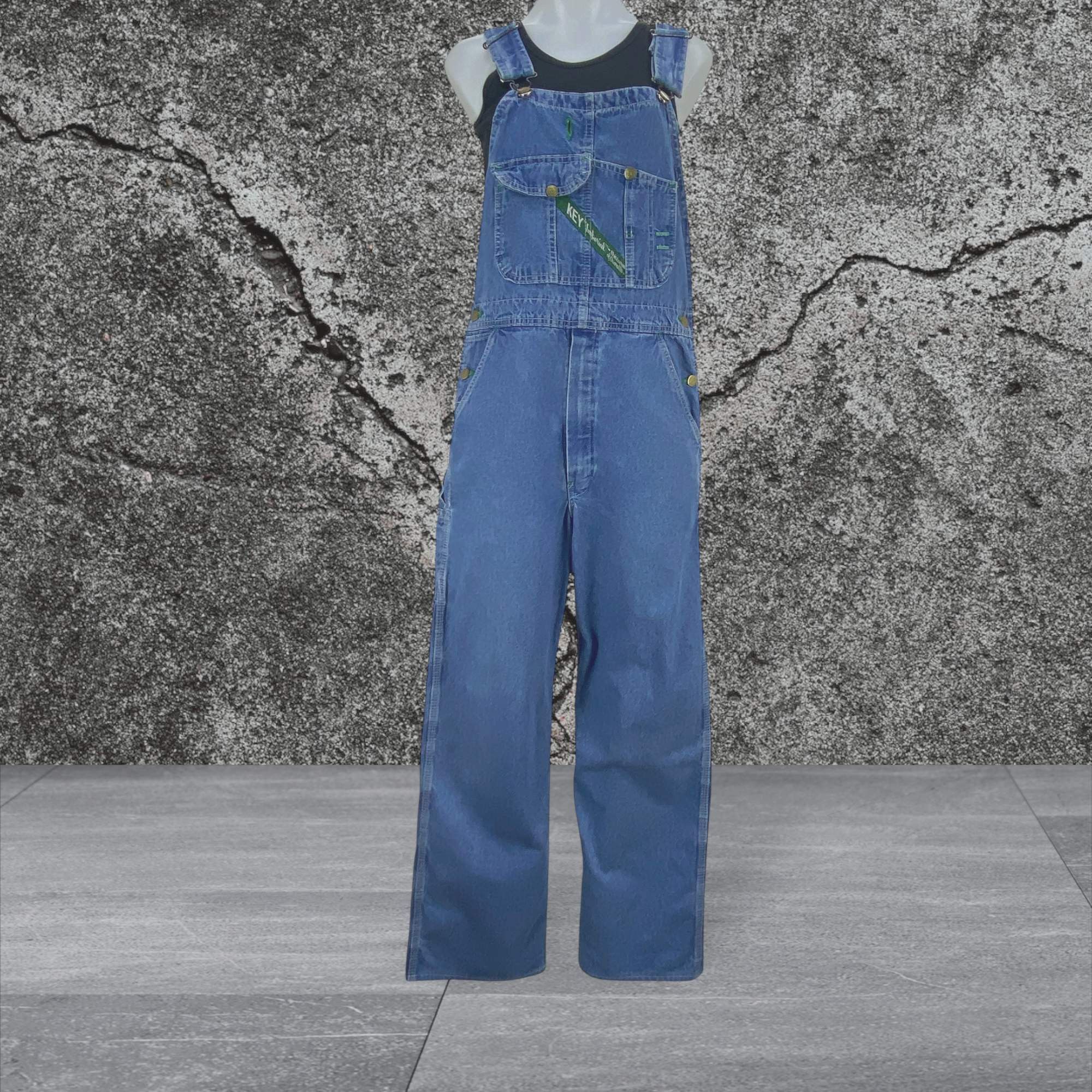 Other Key Denim Bib Overalls Hip Hop Skateboards Workwear Size US 28 / EU 44 - 2 Thumbnail