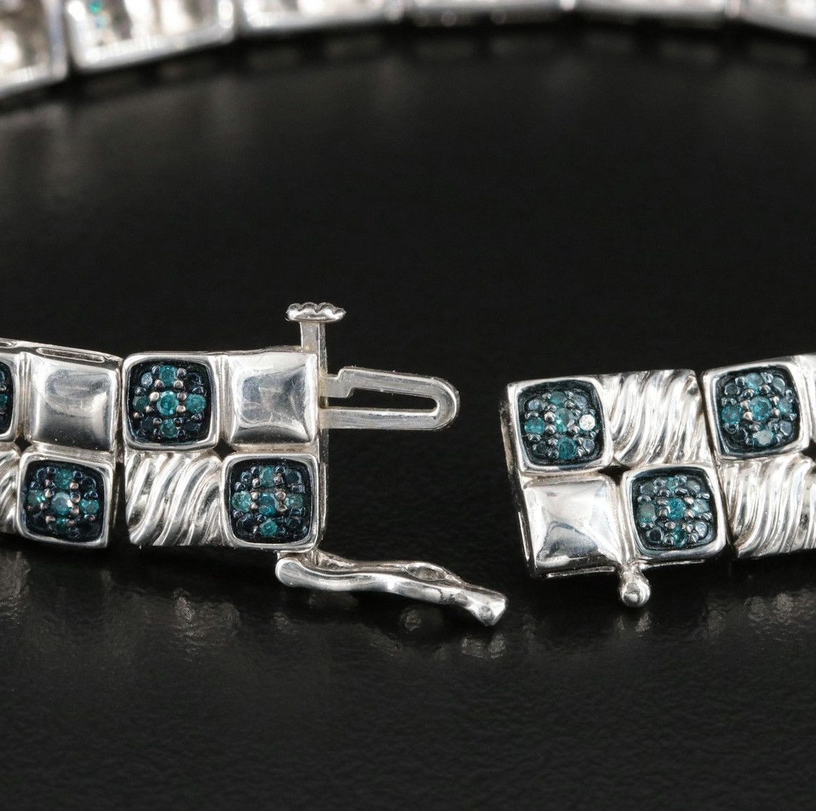 Other Sterling Diamond Bracelet Featuring Lab Grown Fancy Blue Size ONE SIZE - 3 Thumbnail