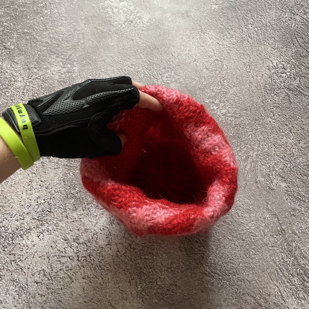 Vintage Vintage 90s Fuzzy Mohair Beanie Red Oversized Slouchy OS Size ONE SIZE - 4 Thumbnail