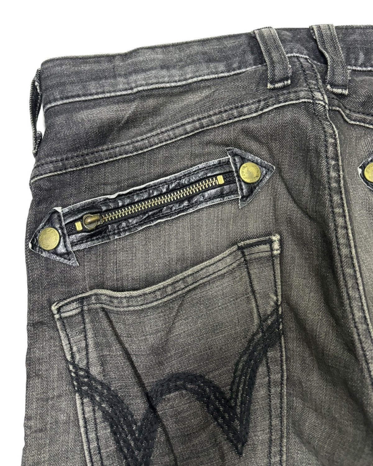 Kapital EDWIN EXCLUSIVE VINTAGE BLACK DISTRESSED DENIM JEANS Size US 30 / EU 46 - 9 Thumbnail