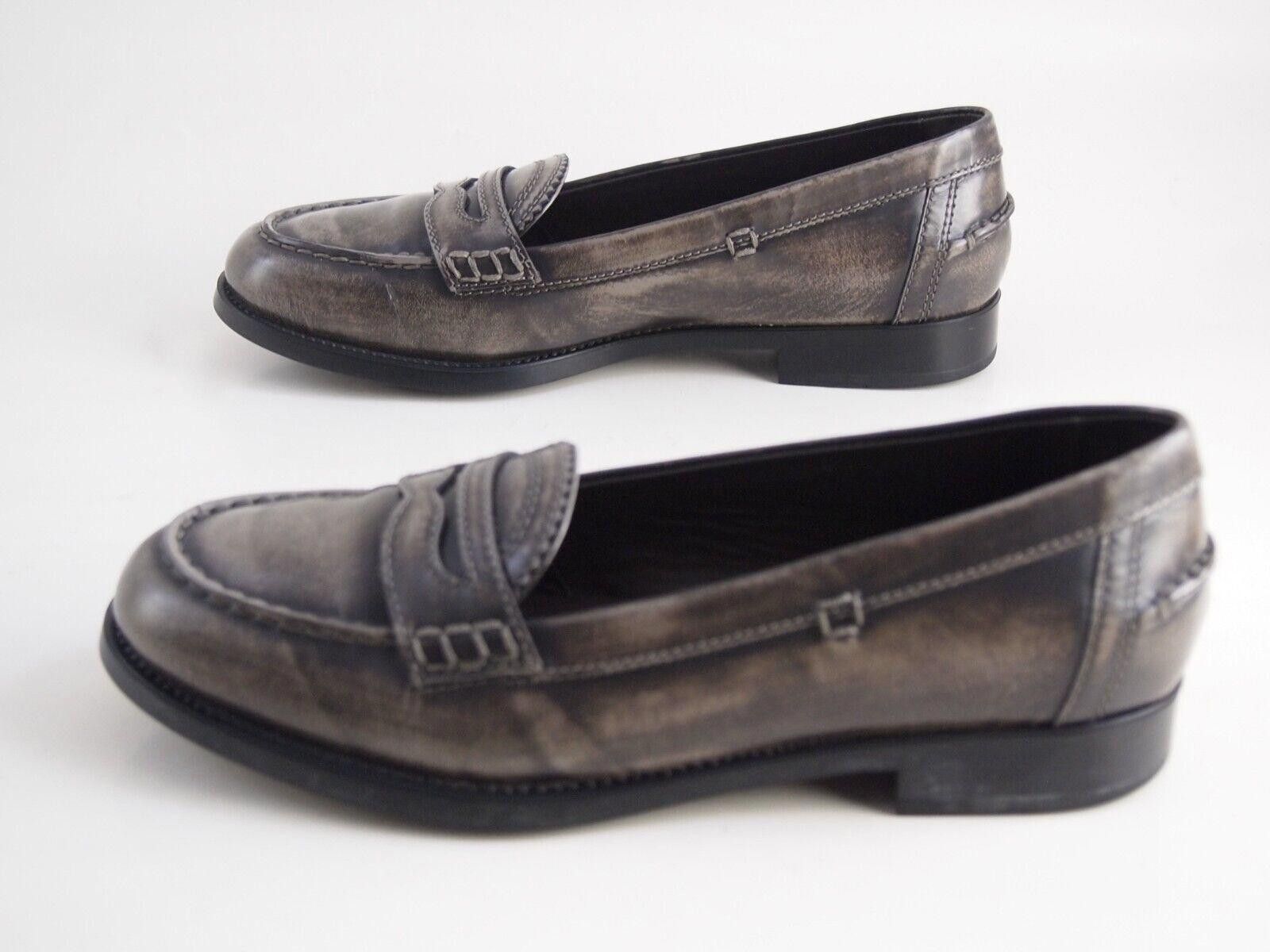 Tod's Tod's Penny Loafers Gray Burnished Leather EU 36.5 US 6.5 Size US 6.5 / IT 36.5 - 2 Thumbnail