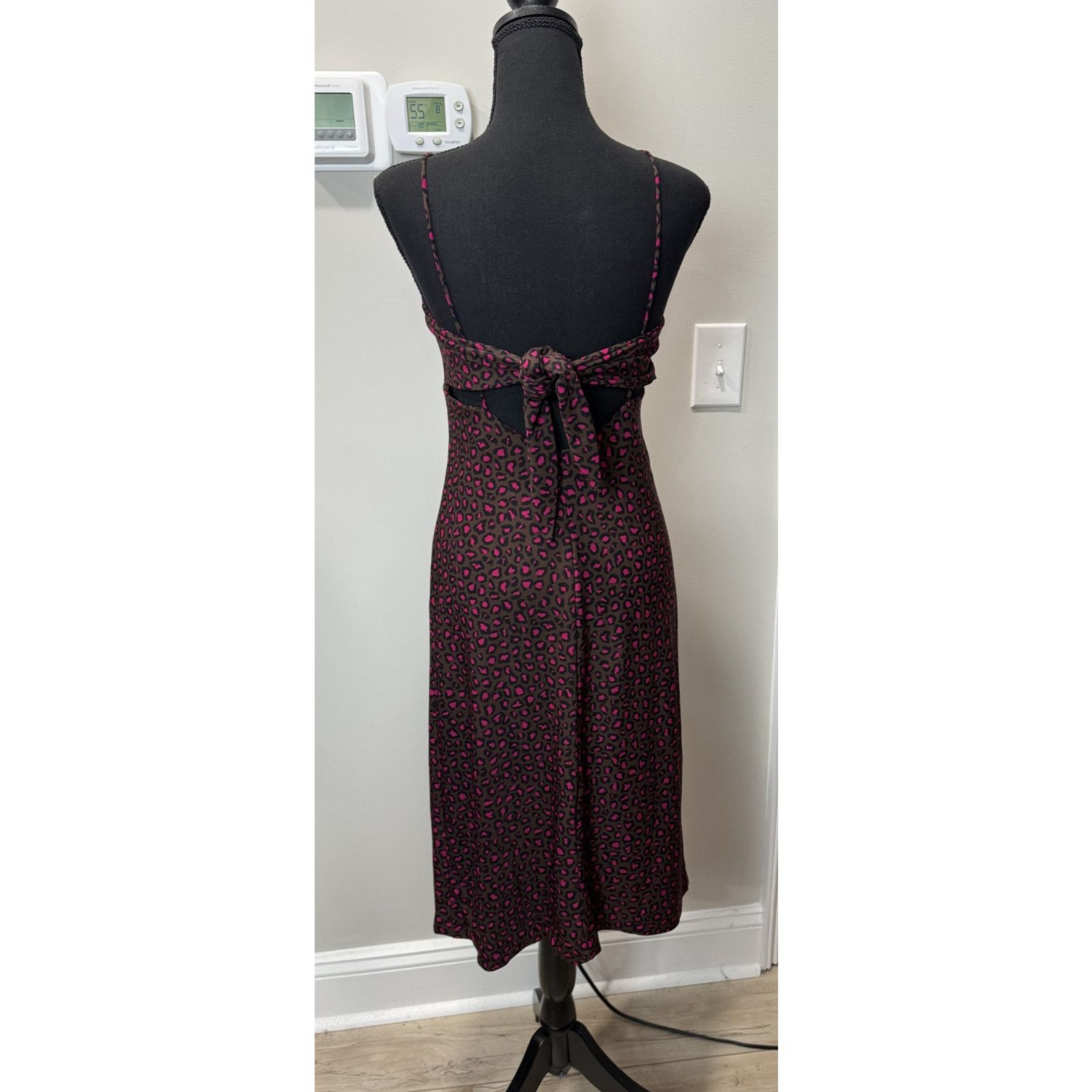Banana Republic Banana Republic Leopard Print Halter Dress XS Brown Slip Y2K Size XS / US 0-2 / IT 36-38 - 2 Thumbnail