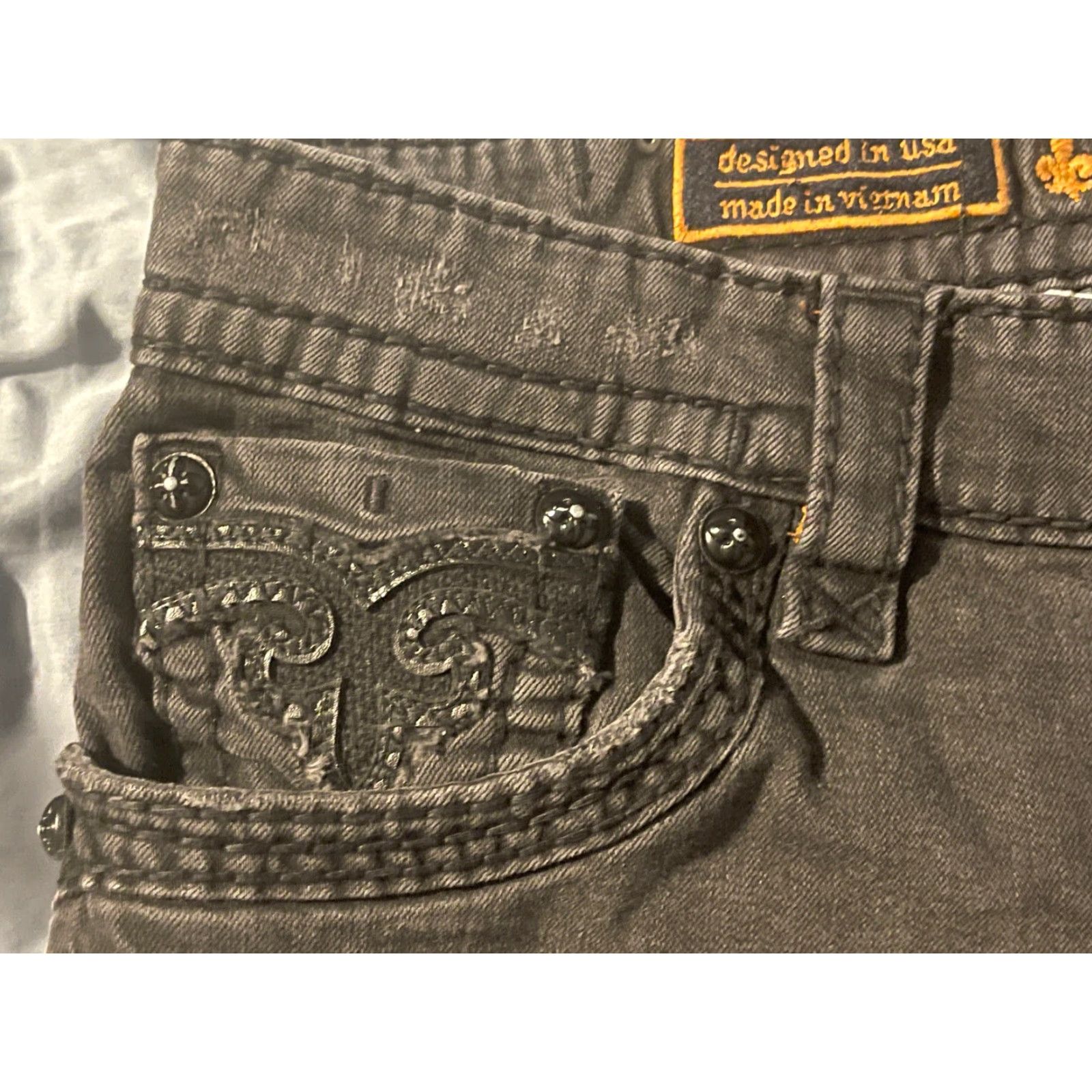 Vintage VINTAGE? No, but adjust: "Rock Revival Jeans Scipio Straight Stretch 40 x 30.5 Mens" Size US 40 / EU 56 - 4 Thumbnail