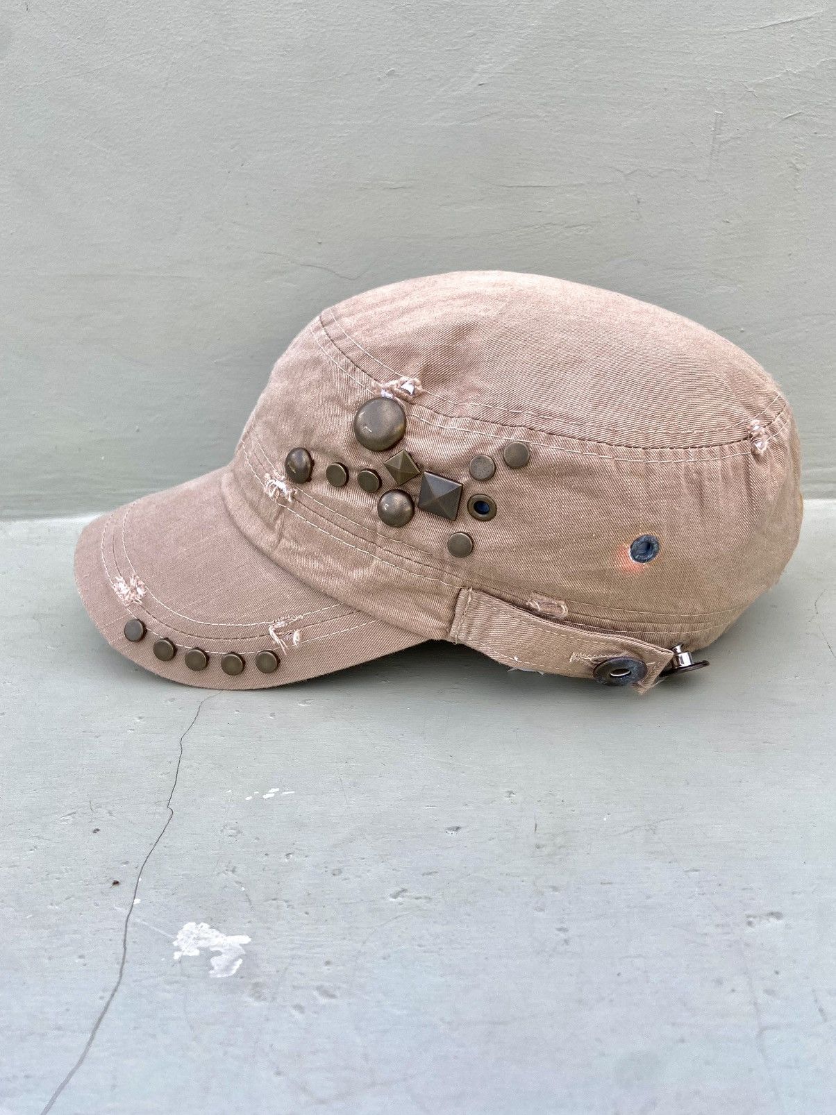 If Six Was Nine 2000s punk iron studs patrol hat | Grailed