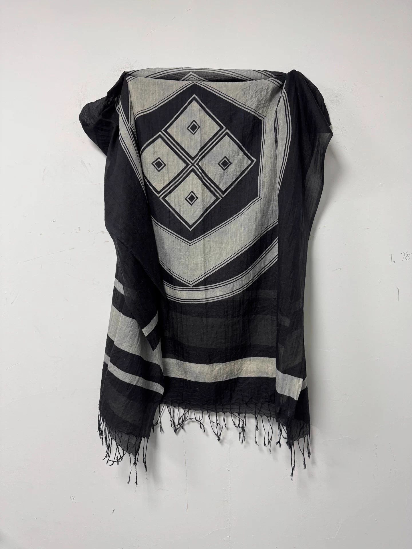Dries Van Noten DRIES VAN NOTEN geometric black white cotton silk scarf Size ONE SIZE - 1 Thumbnail