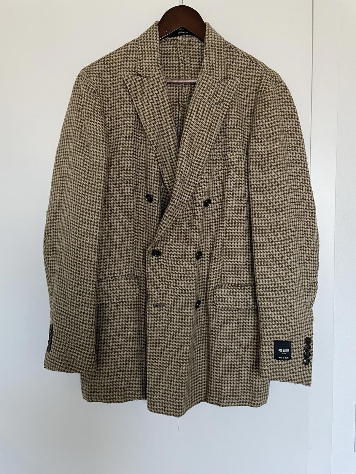 Todd Snyder Todd Snyder Tan Houndstooth Double-Breasted Blazer 40 Size 40R - 1 Thumbnail