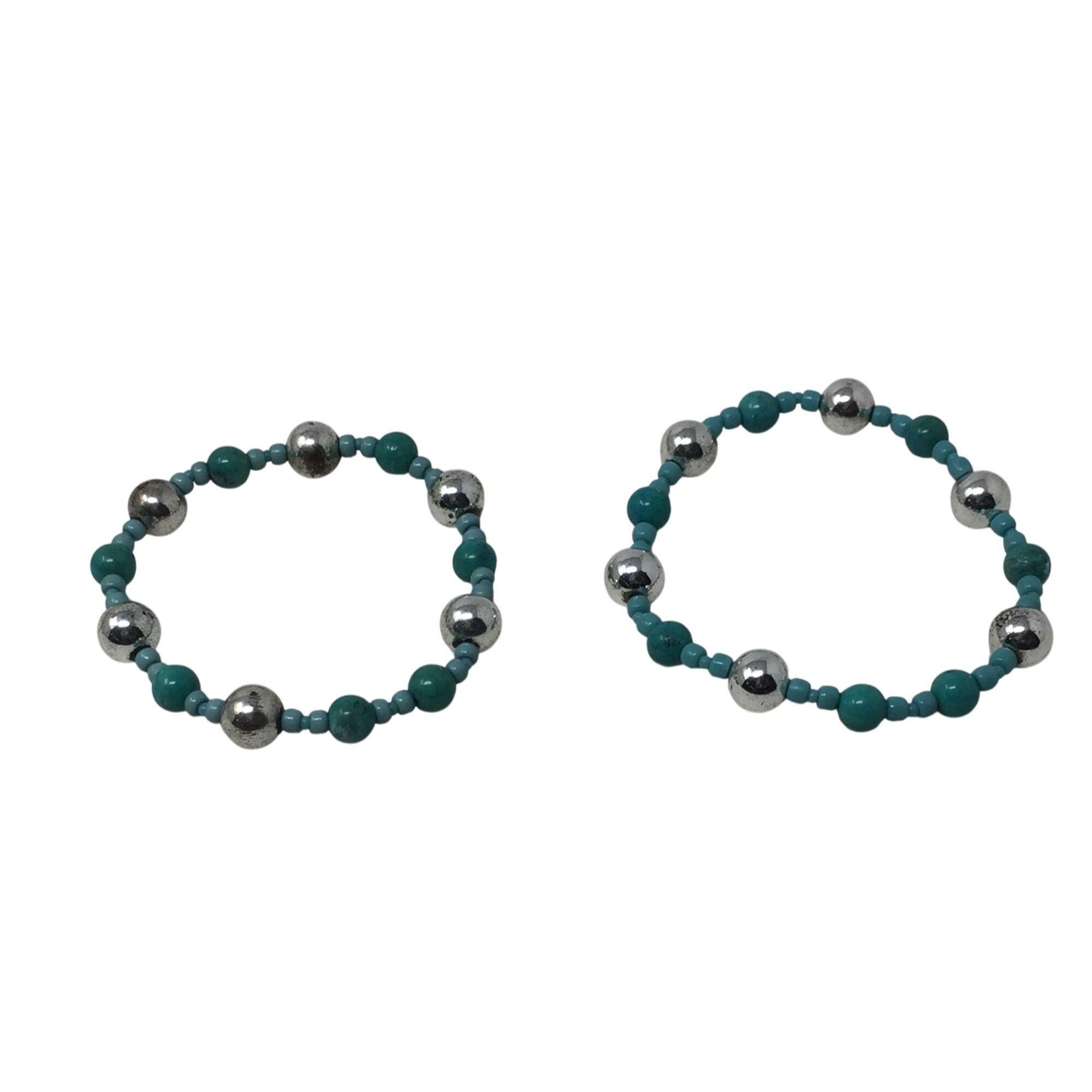 Other Two Blue and Silver Beaded Bracelets Size ONE SIZE - 3 Thumbnail