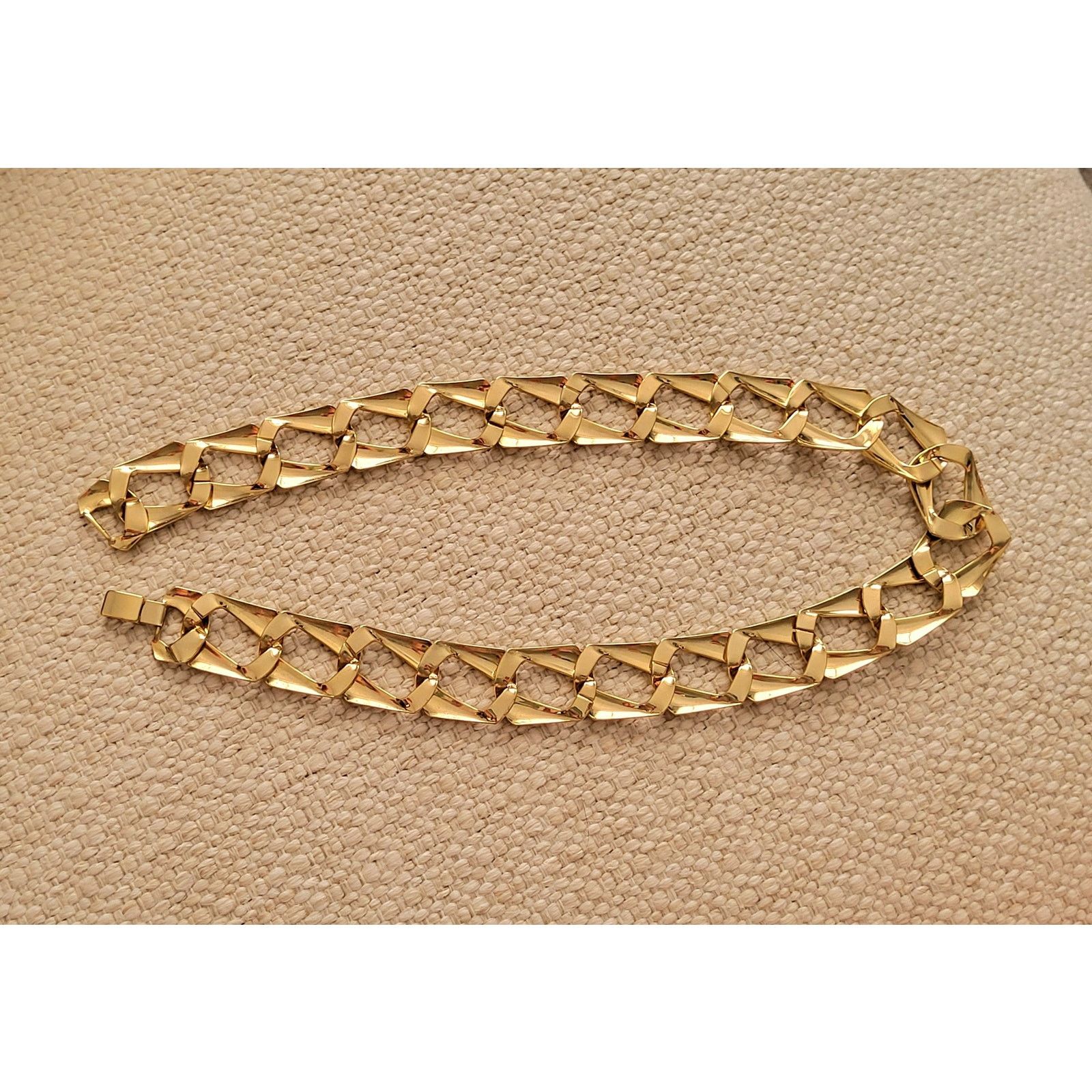Other Vintage High-Polish Gold-Tone Articulated Curb Chain Choker Size ONE SIZE - 2 Thumbnail