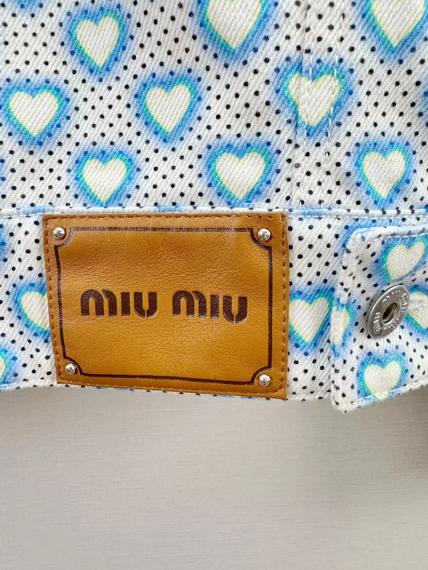 Miu Miu MIU MIU Women's Polka Dot Denim Jacket 38 With Tags Size XS / US 0-2 / IT 36-38 - 5 Thumbnail