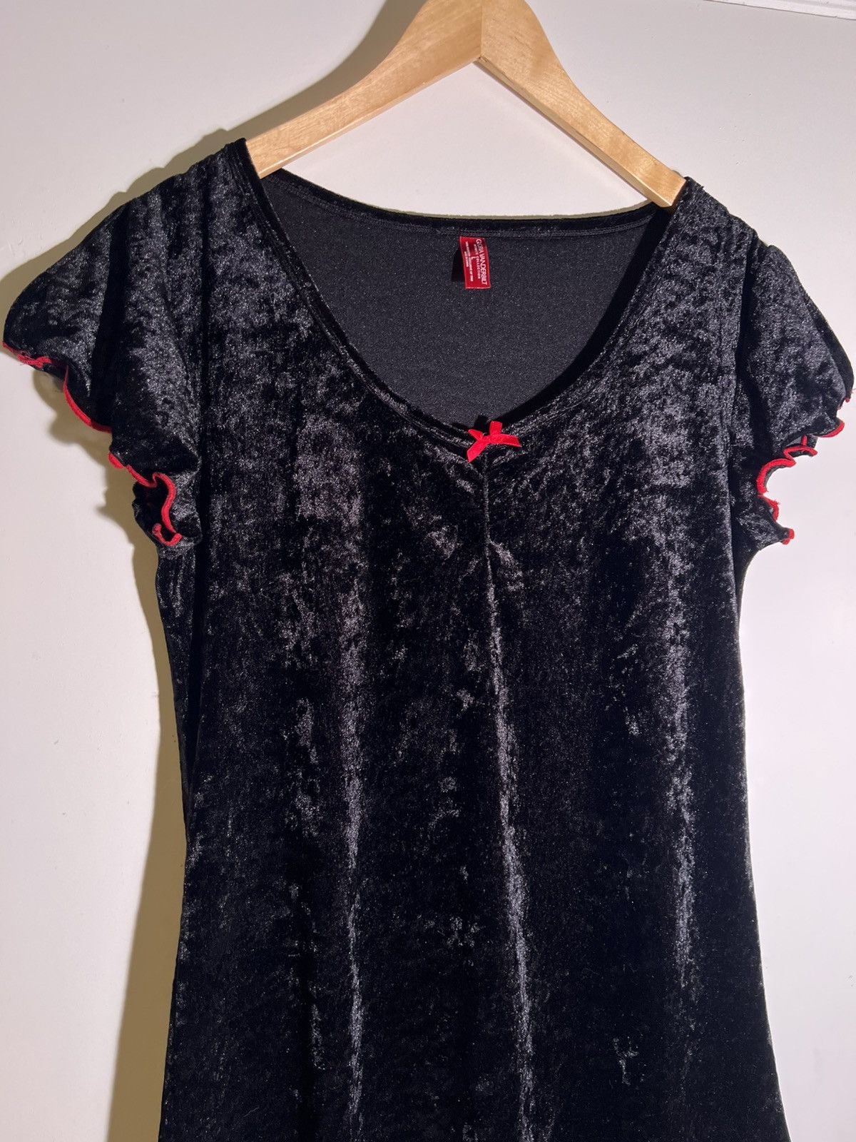 Vintage Y2K 2000’s Vintage Gloria Vanderbilt Goth Emo Velvet Dress Size L / US 10 / IT 46 - 3 Thumbnail