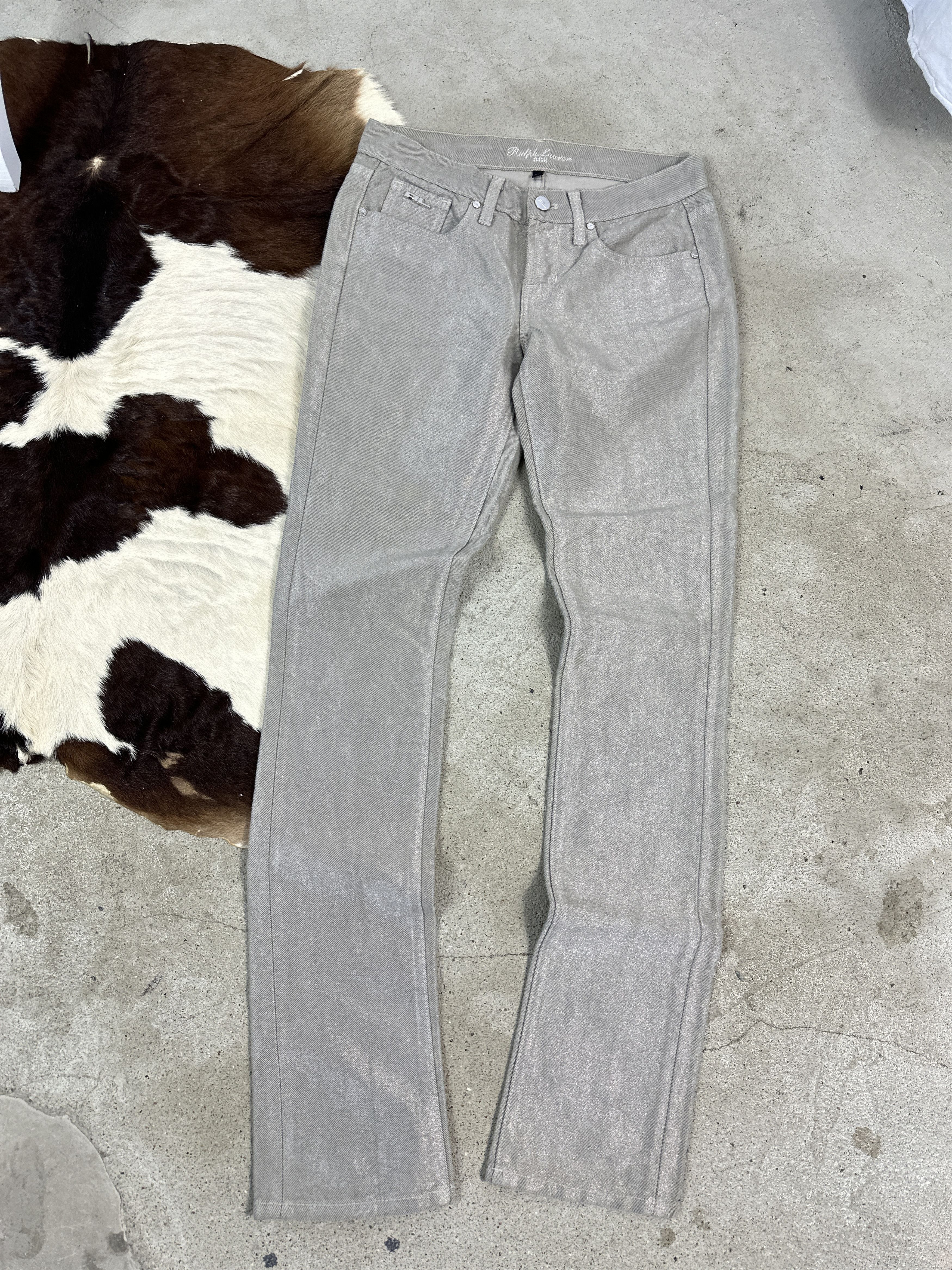 Ralph Lauren Black Label × Vintage Vintage Y2K Ralph Lauren Black Label Silver Women's Jeans Size 26" / US 2 / IT 38 - 3 Thumbnail