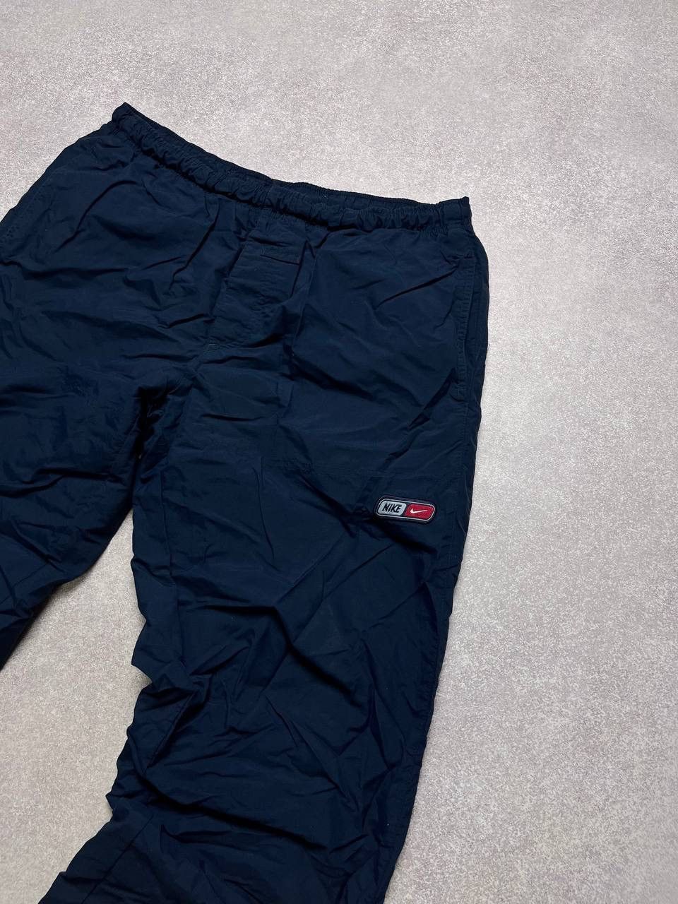 Nike × Vintage Vintage Nike Swoosh Baggy Nylon Trackpants Y2K L Size US 34 / EU 50 - 2 Thumbnail