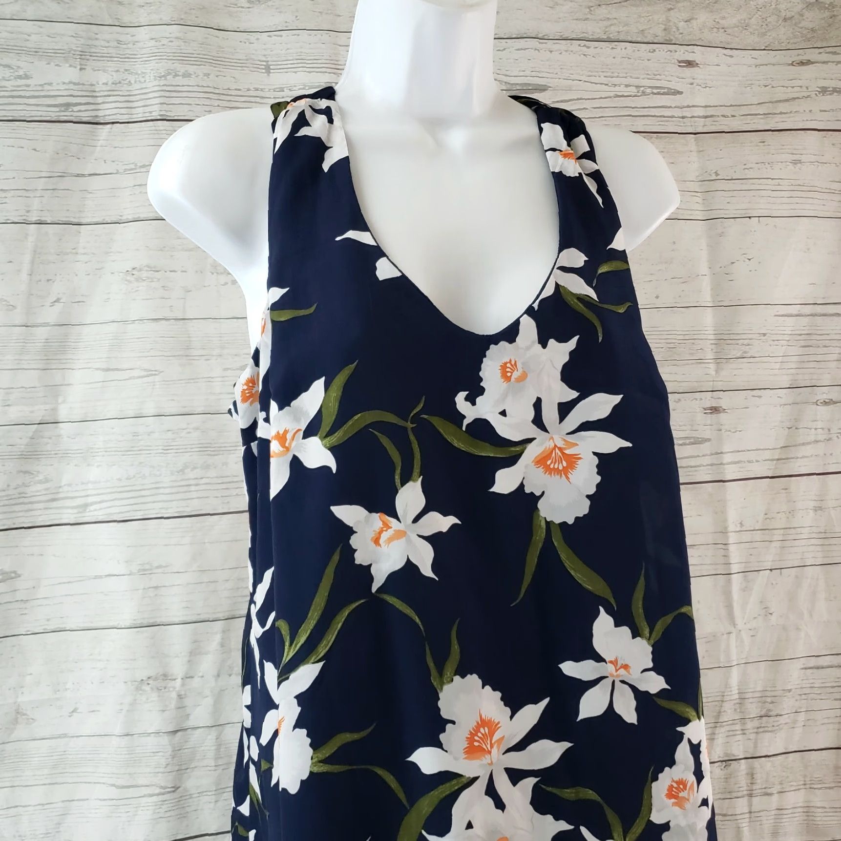 Old Navy Old Navy Womens Dress Sz Small Blue White Floral Sleeveless Racerback Size S / US 4 / IT 40 - 2 Thumbnail