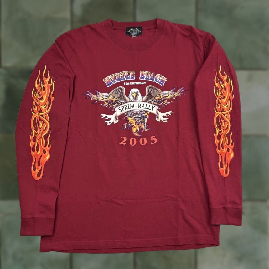 Vintage VINTAGE Myrtle Beach Spring Biker Rally 2005 Long Sleeve Shirt Adult Large Flame Size US L / EU 52-54 / 3 - 1 Thumbnail