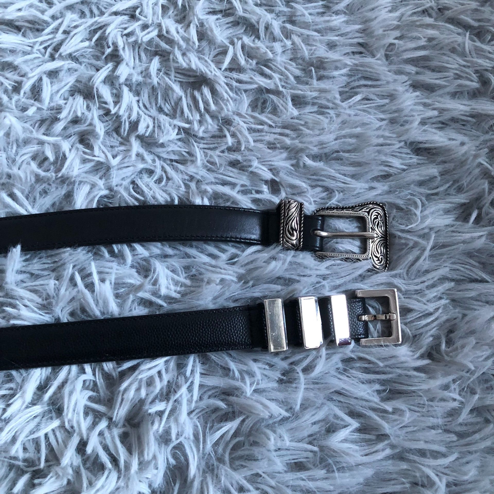 Saint Laurent SLP Engraved Leather Belt
