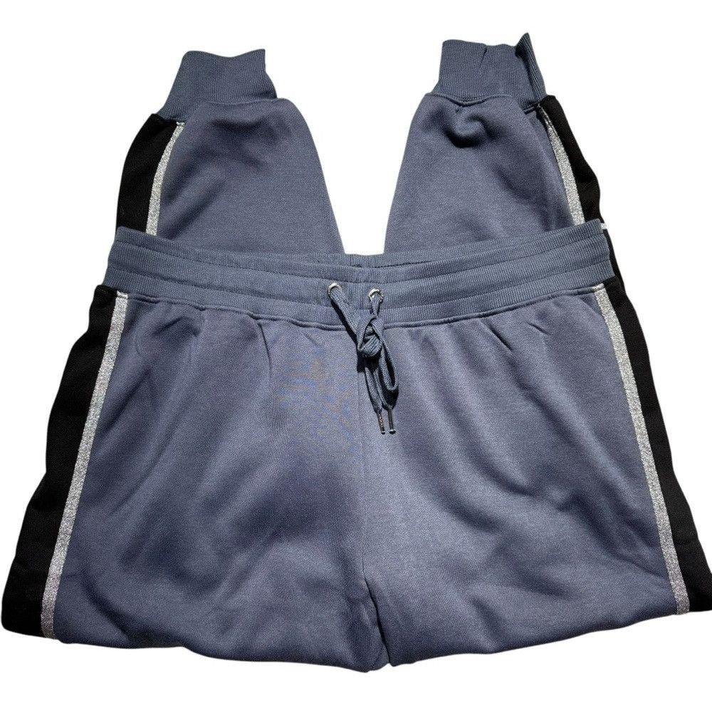 Bebe NWT New Bebe Sport Logo Glitter Stripe Blue Smoke Jogger Si Size 40" / US 18 - 2 Thumbnail