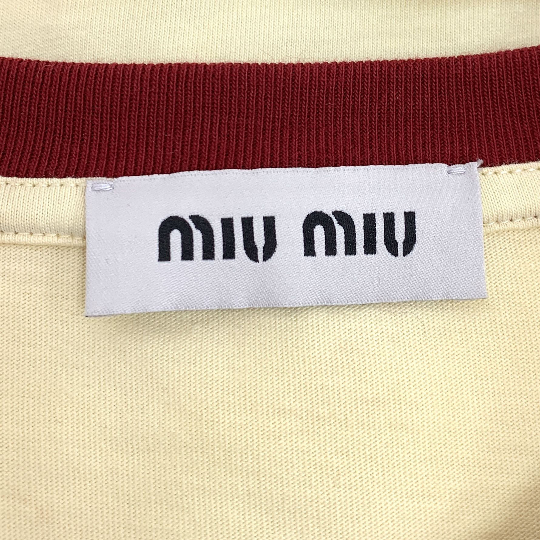 Miu Miu Miu Miu Tee Logo Print Cotton Yellow (Size S) Size S / US 4 / IT 40 - 8 Thumbnail